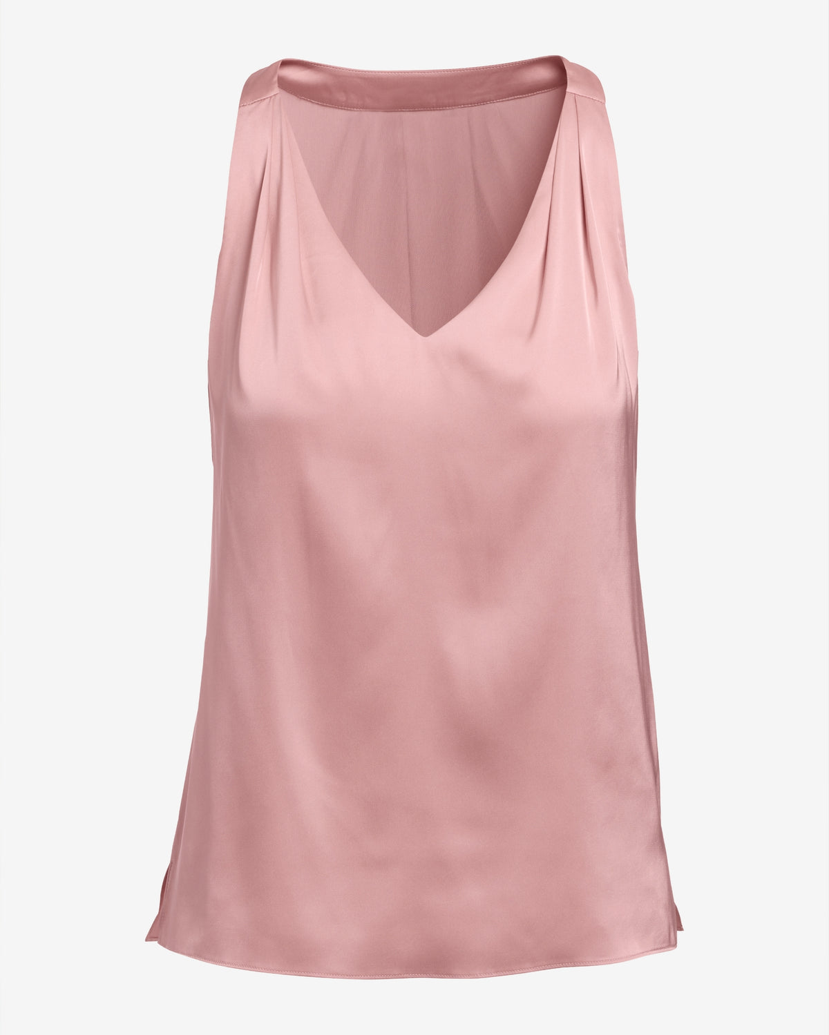 Nikki V-Neck Charmeuse Blouse Coral Blush