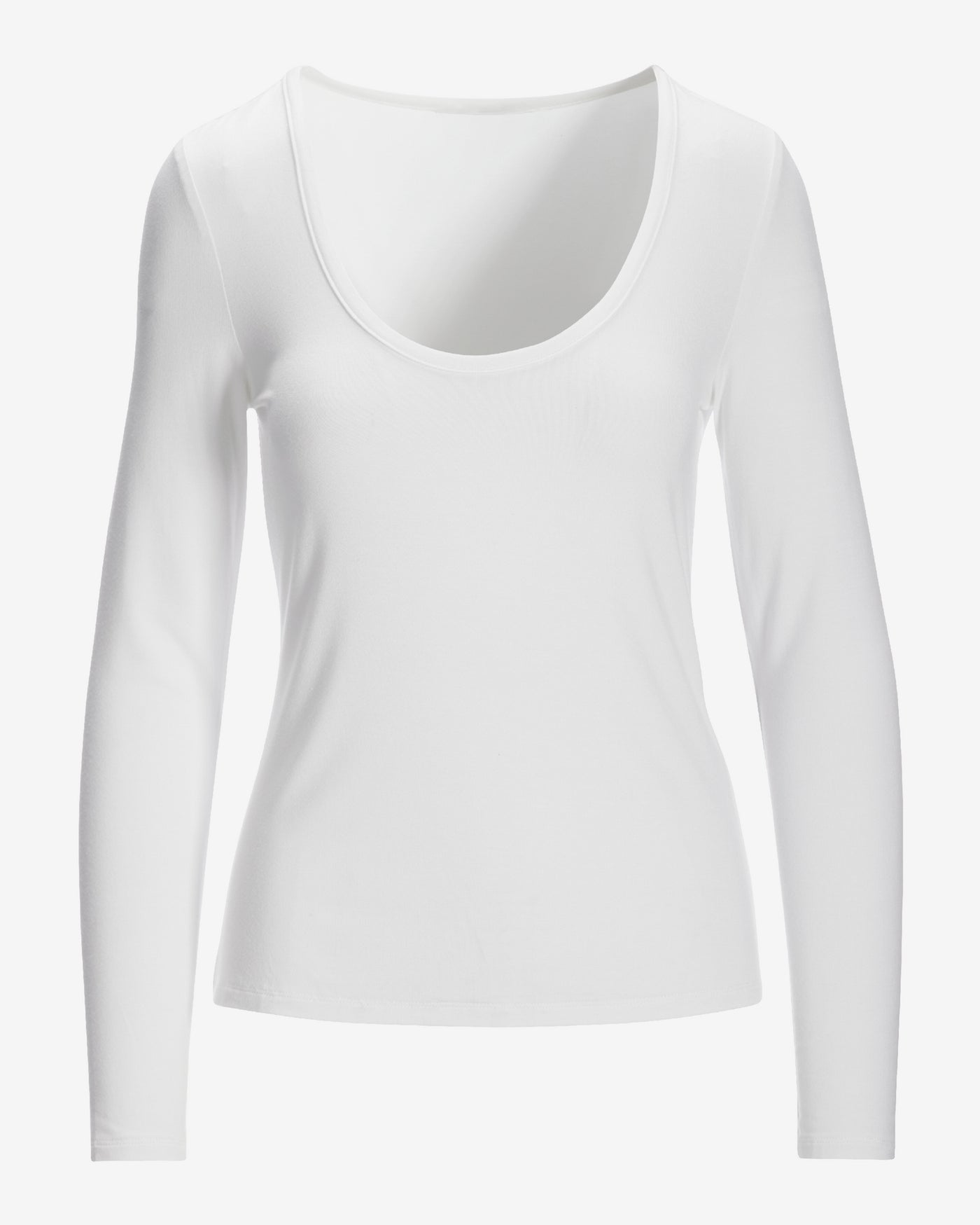 So Effortless Long Sleeve Scoop Neck Knit Top Pure White