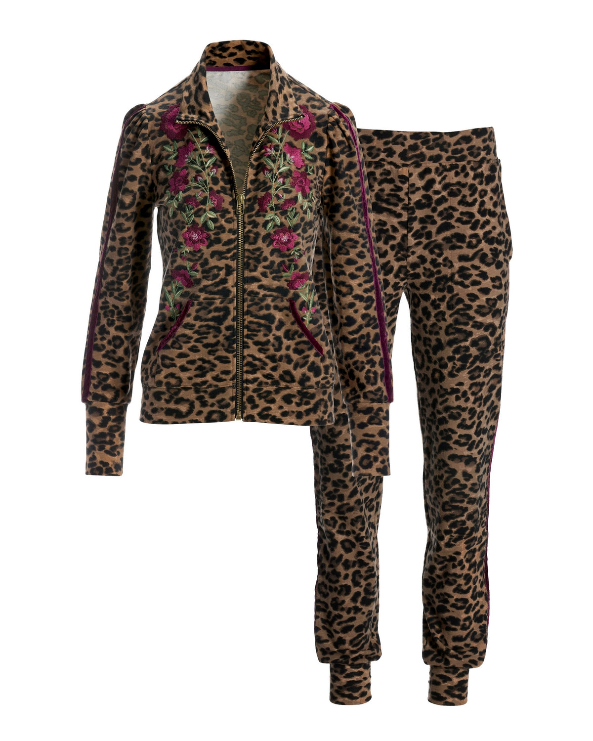 Cheetah Rose French Terry Set Black Multi