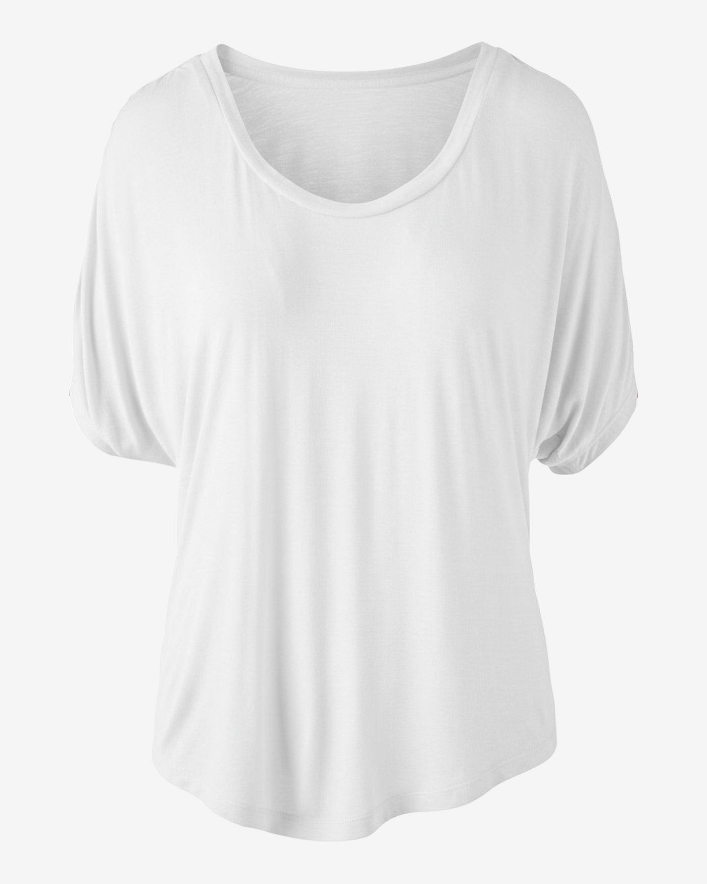 Ruched Sleeve T Shirt Pure White