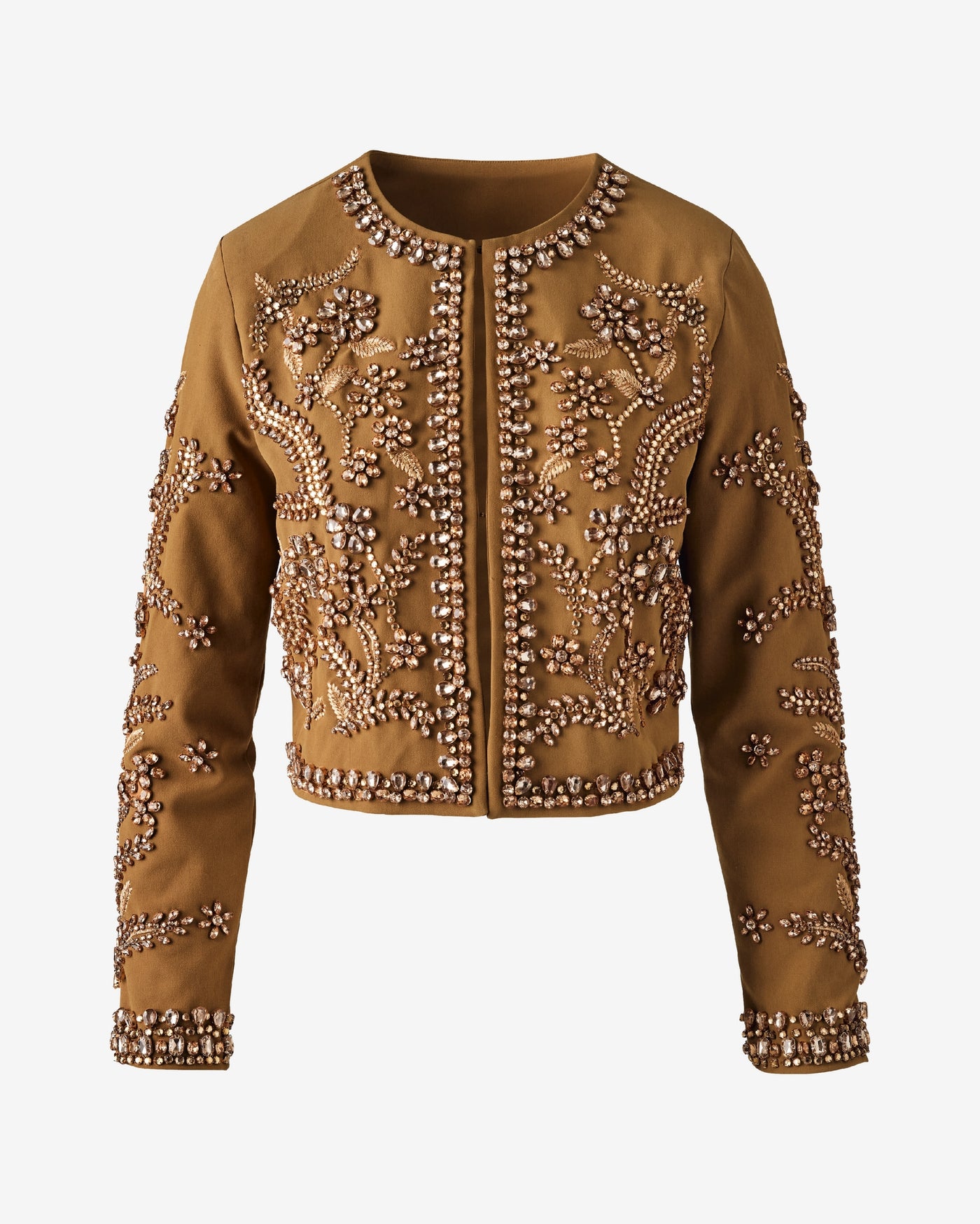 Crepe Mixed Media Embellished Jacket Thrush