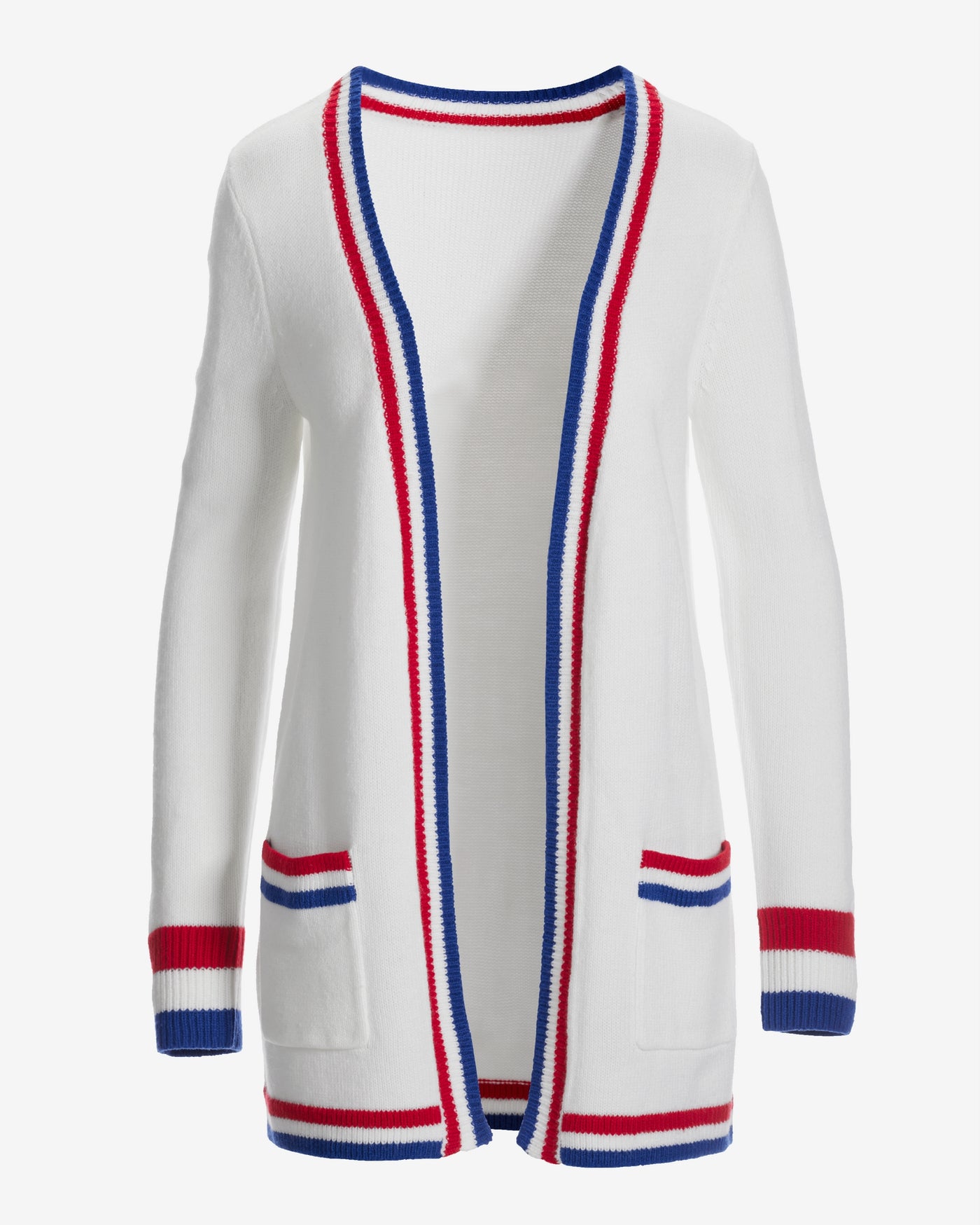Colorblock Contrast Cardigan White Multi