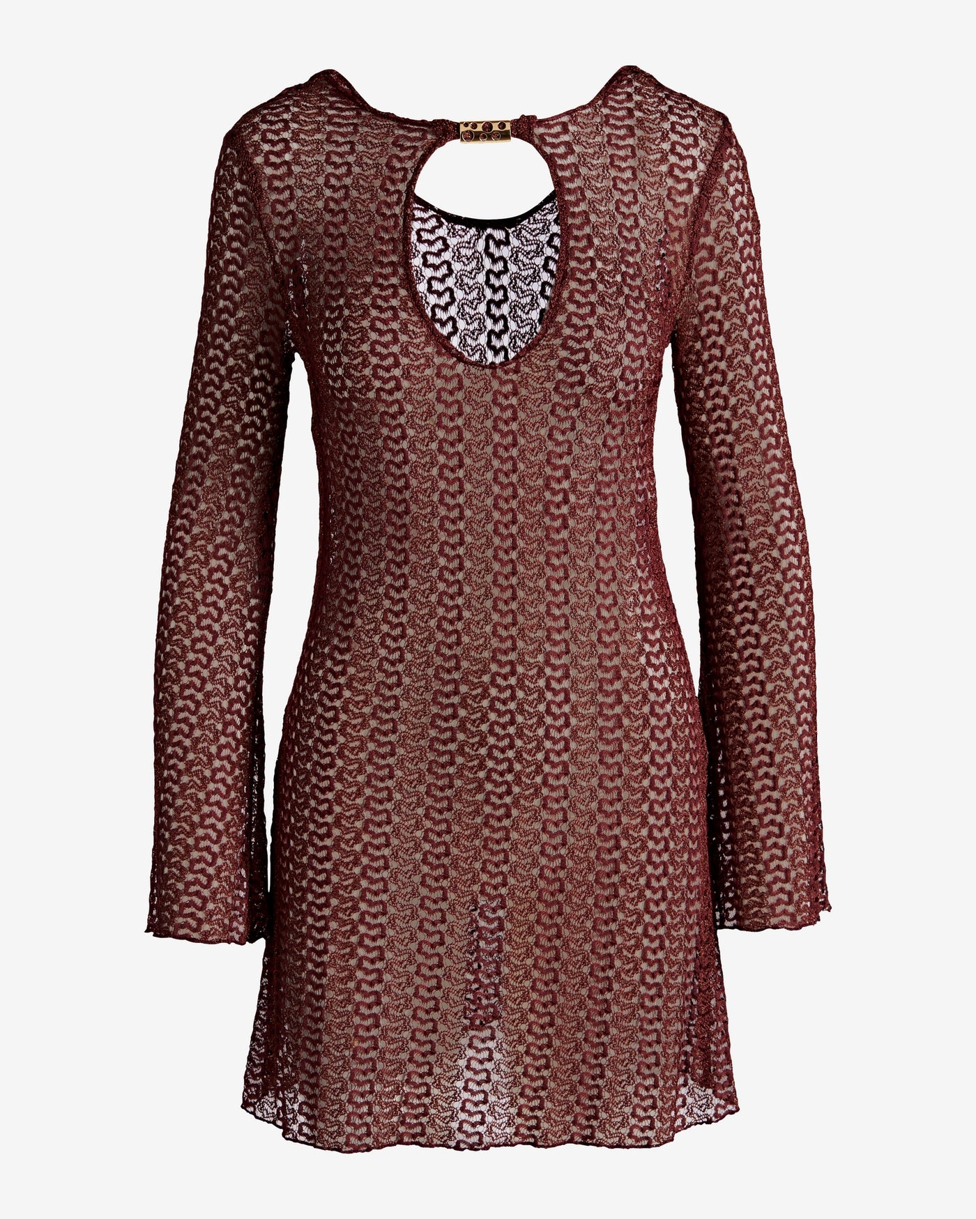 Crochet Keyhole Hardware Coverup Mocha/Golden