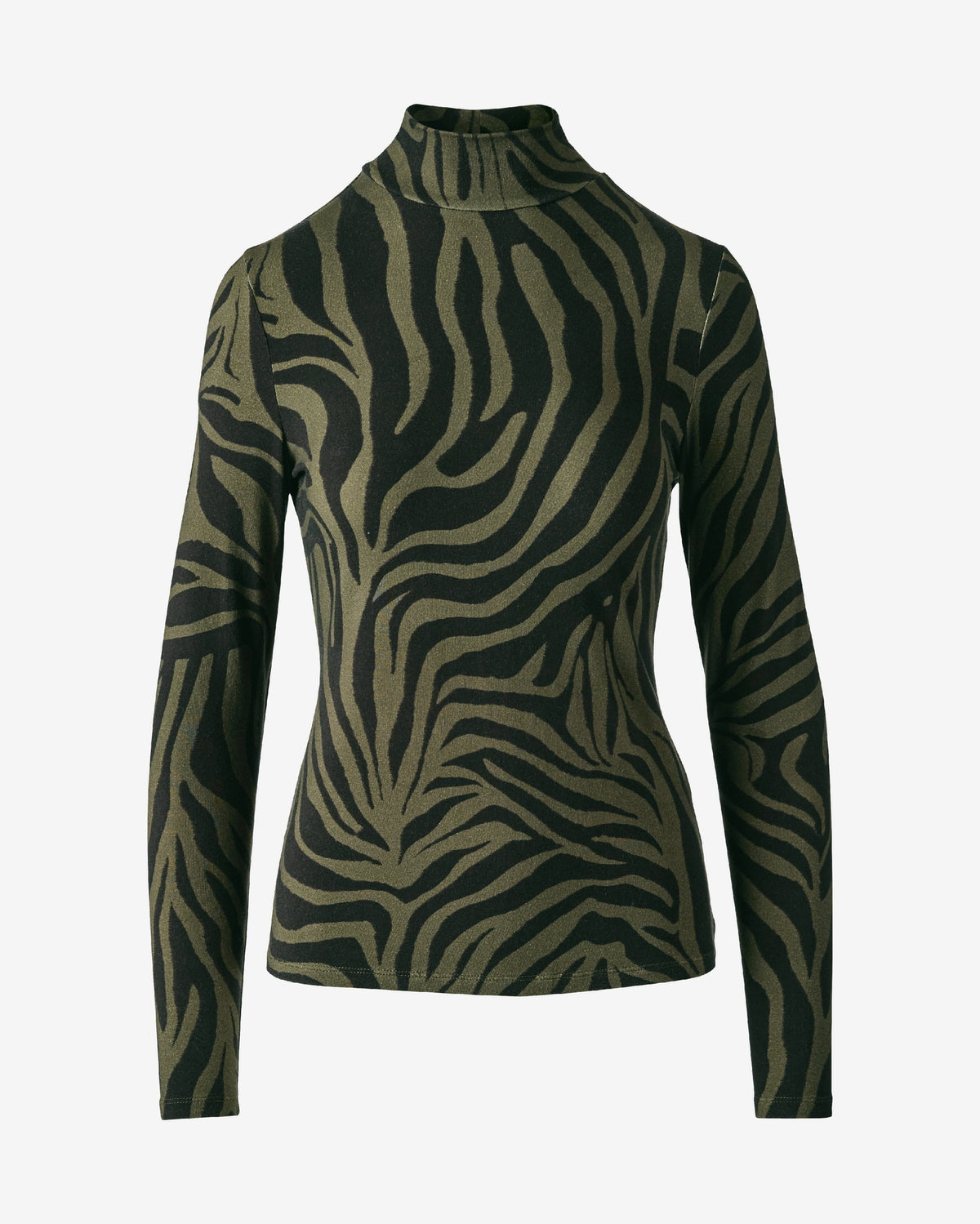 Long Sleeve Printed Turtleneck Top Chic Zebra