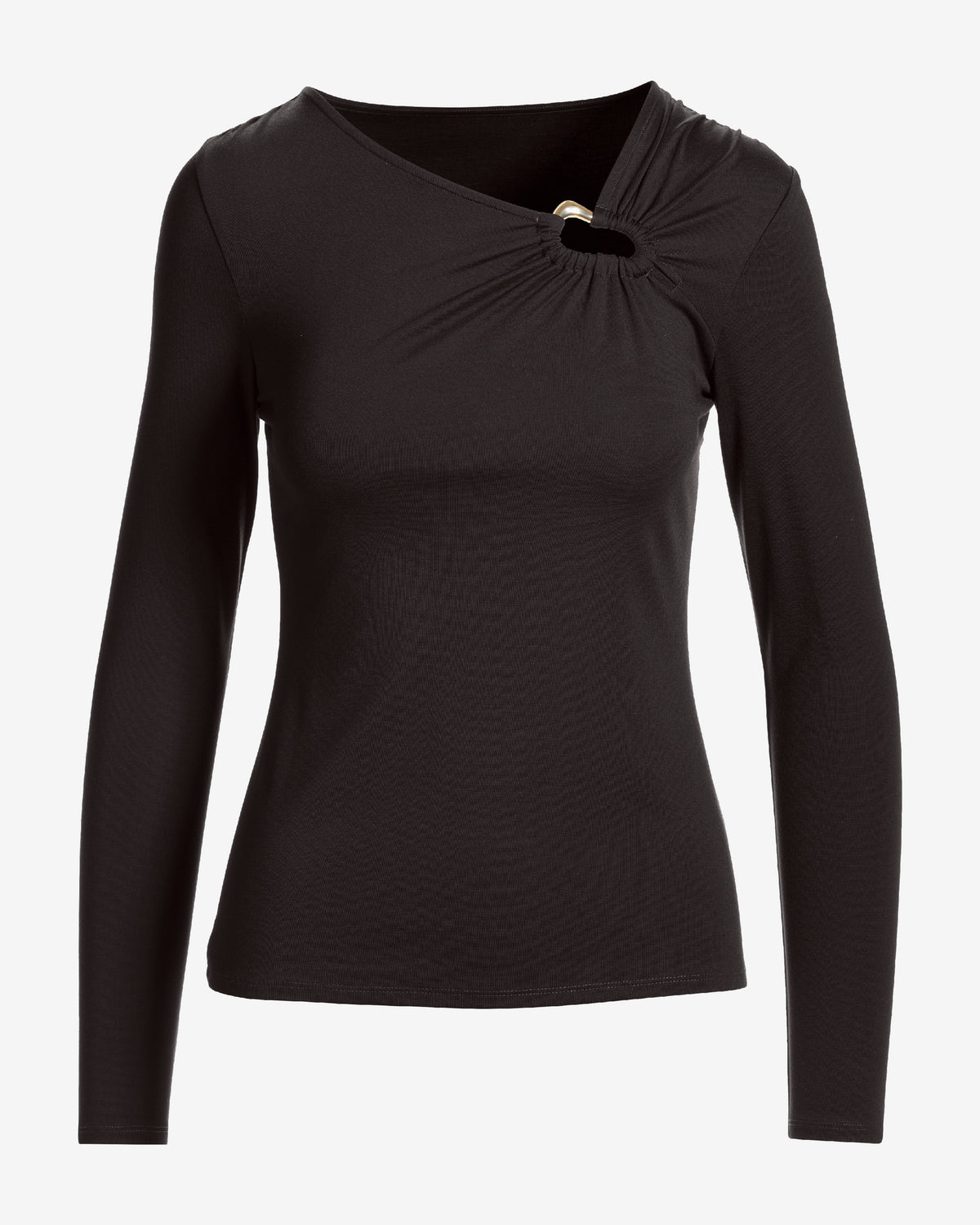 Hardware Long Sleeve Knit Top Chocolate Torte