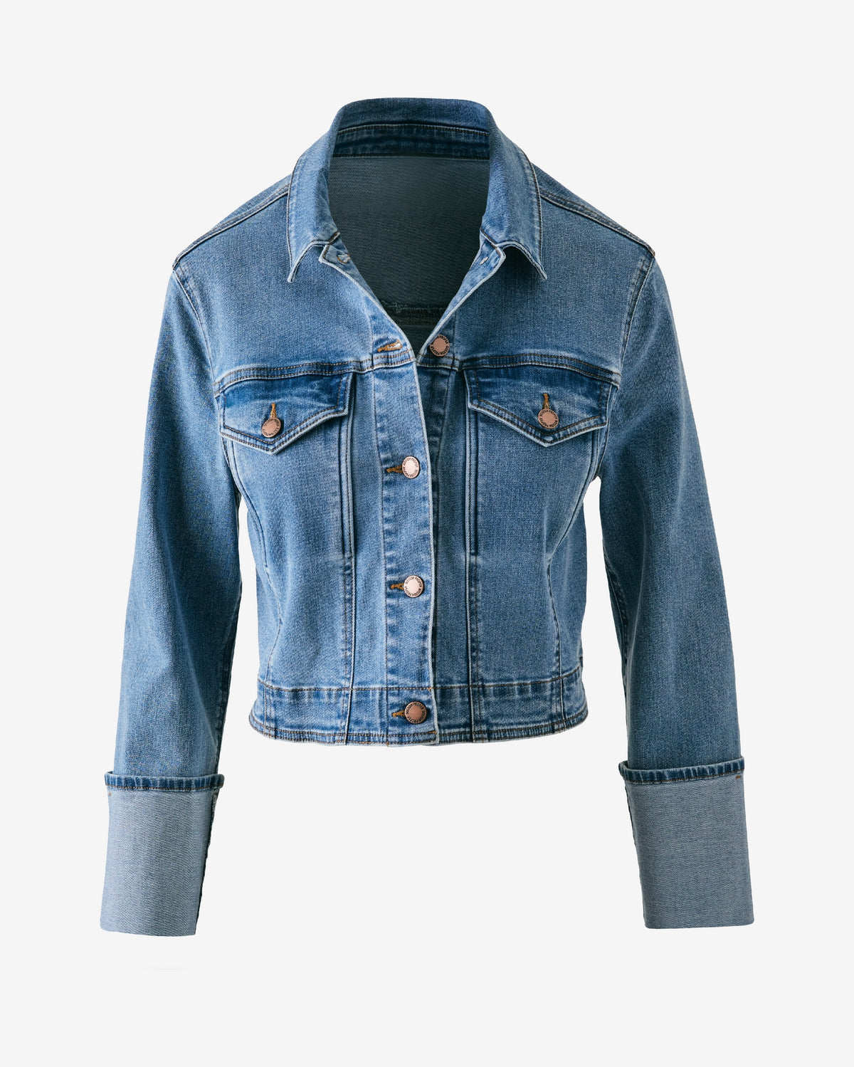 Wide Cuff Denim Jacket Medium Wash