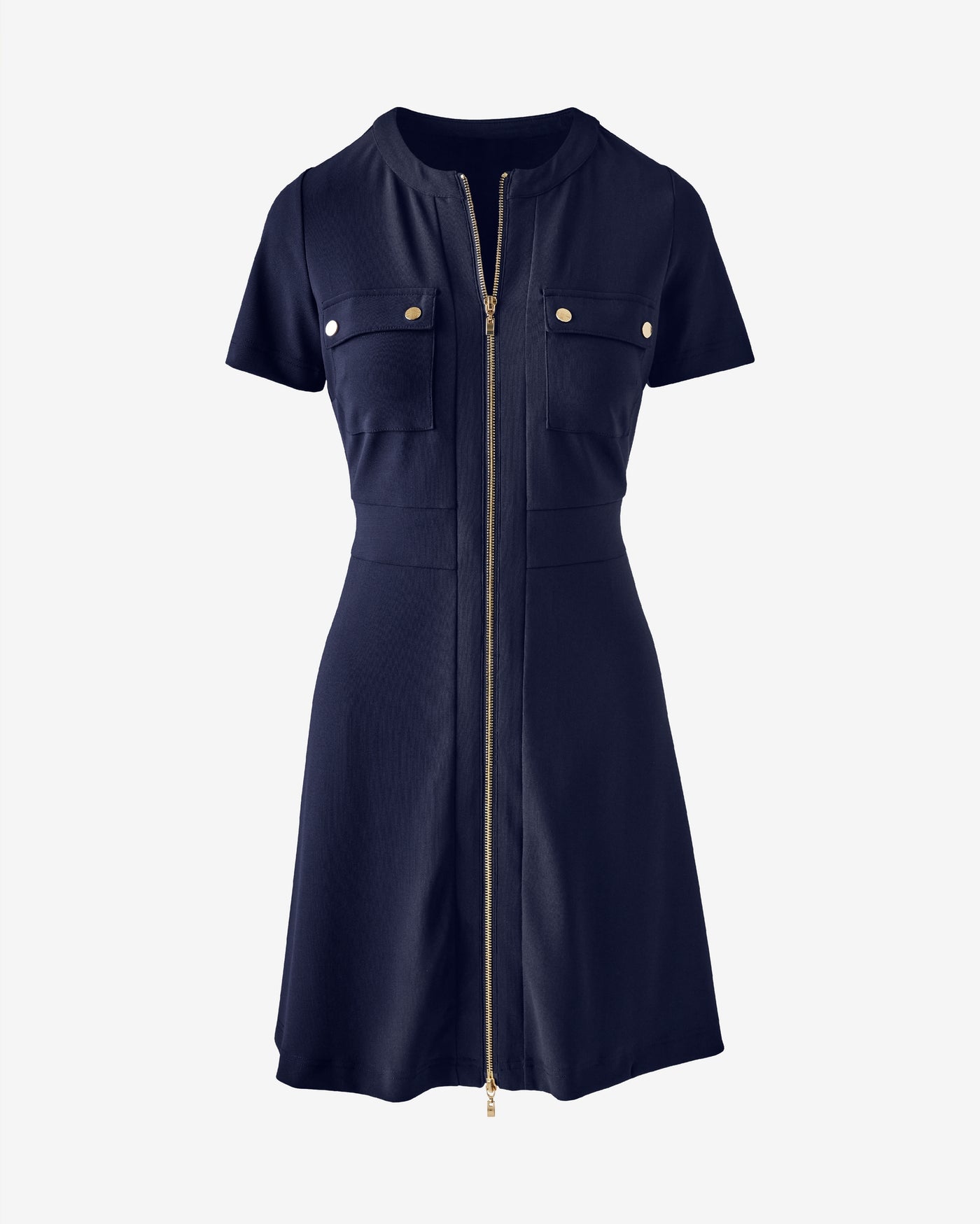 Beyond Travel Utility Two-Way Zip Up Dress Maritime Navy
