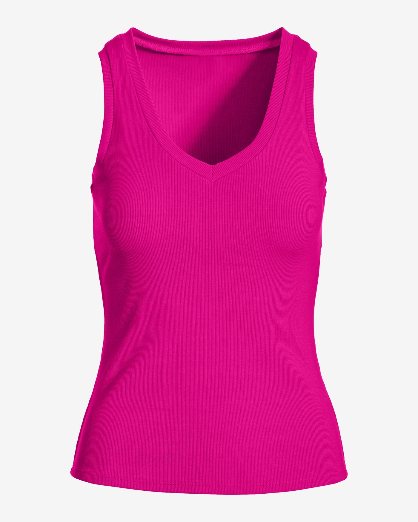 So Essential Ribbed V Neck Tank Very Berry