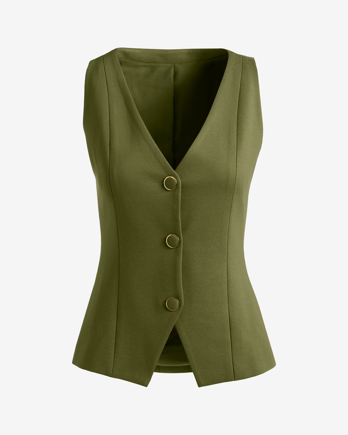 Ultimate Ponte Vest with Button Detail Capulet Olive