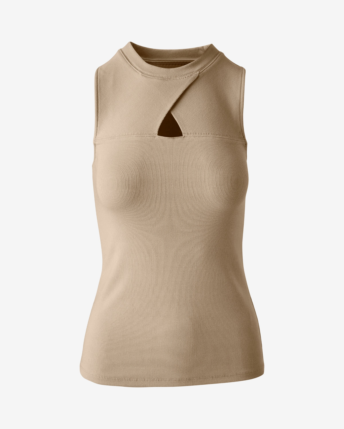 So Essential Cut Out Crew Neck Knit Top Sesame