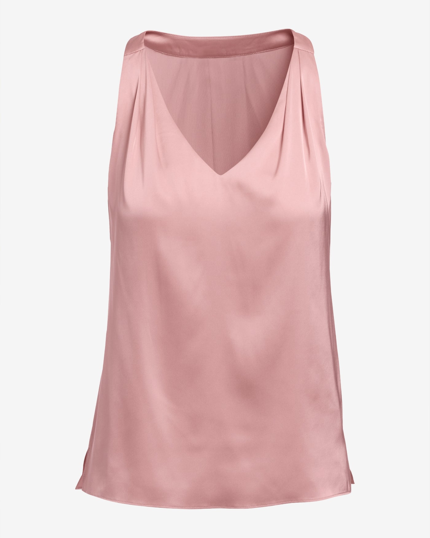 Nikki V-Neck Charmeuse Blouse Coral Blush