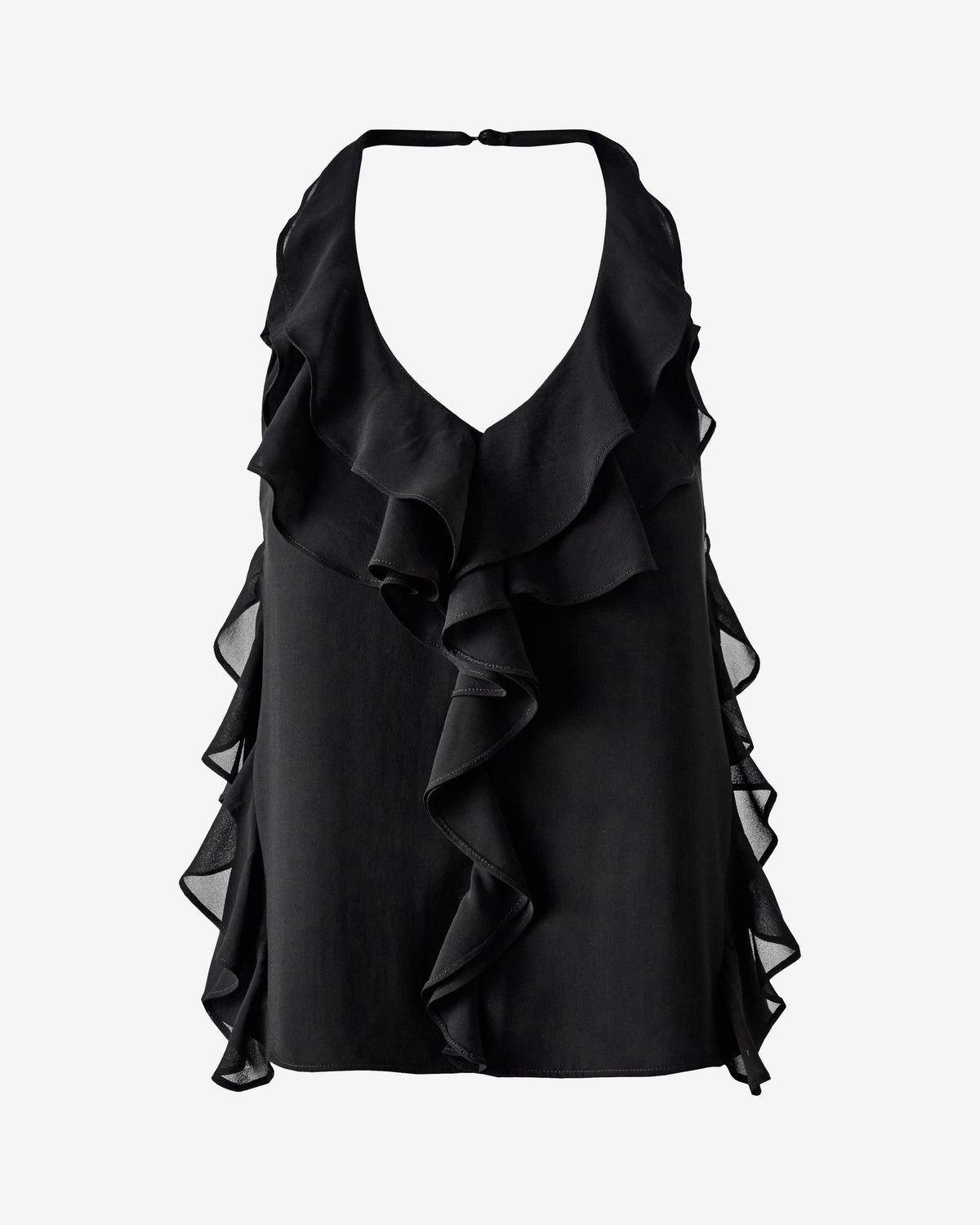 Chiffon Ruffle Tank Proper Black