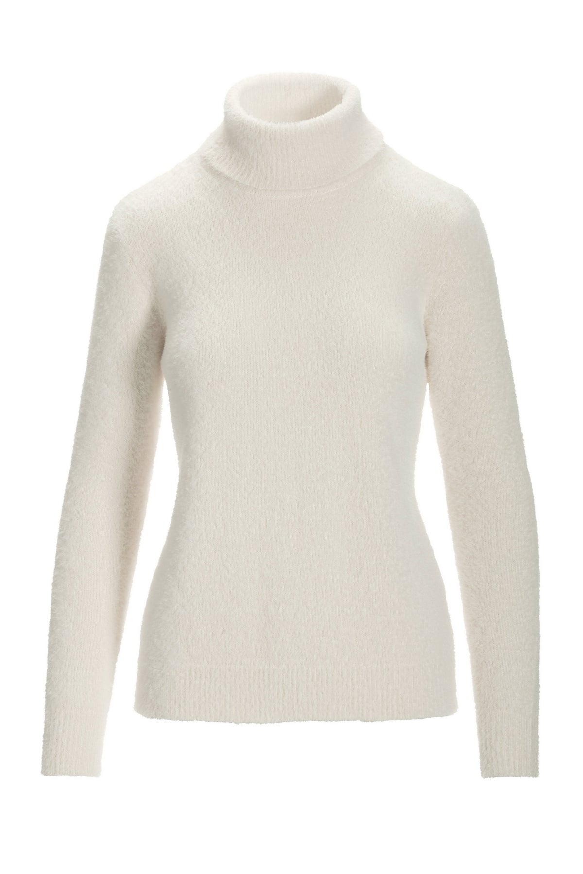 Plush Turtleneck Sweater Off White