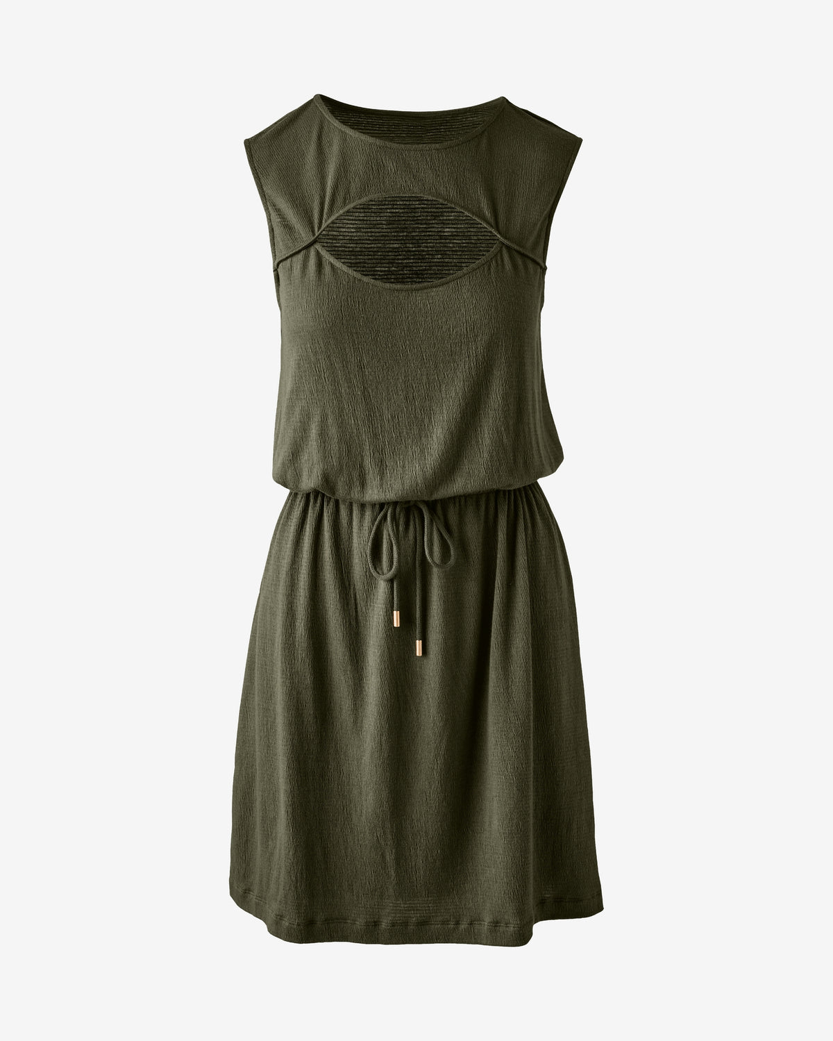 Textured Knit Cut Out Dress Olive Night