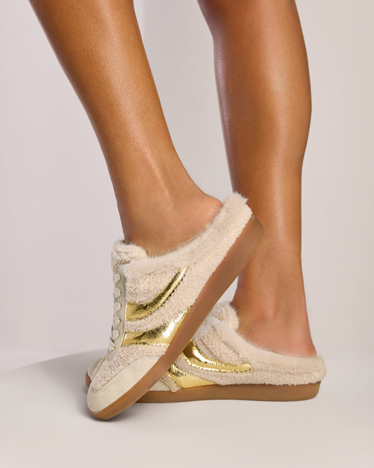 Dolce Vita Shearling Sneaker Ivory