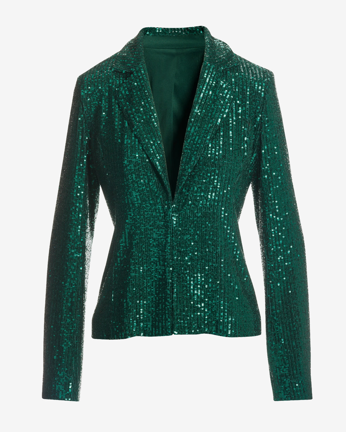 Effortless Sequin Drape Jacket Deep Emerald