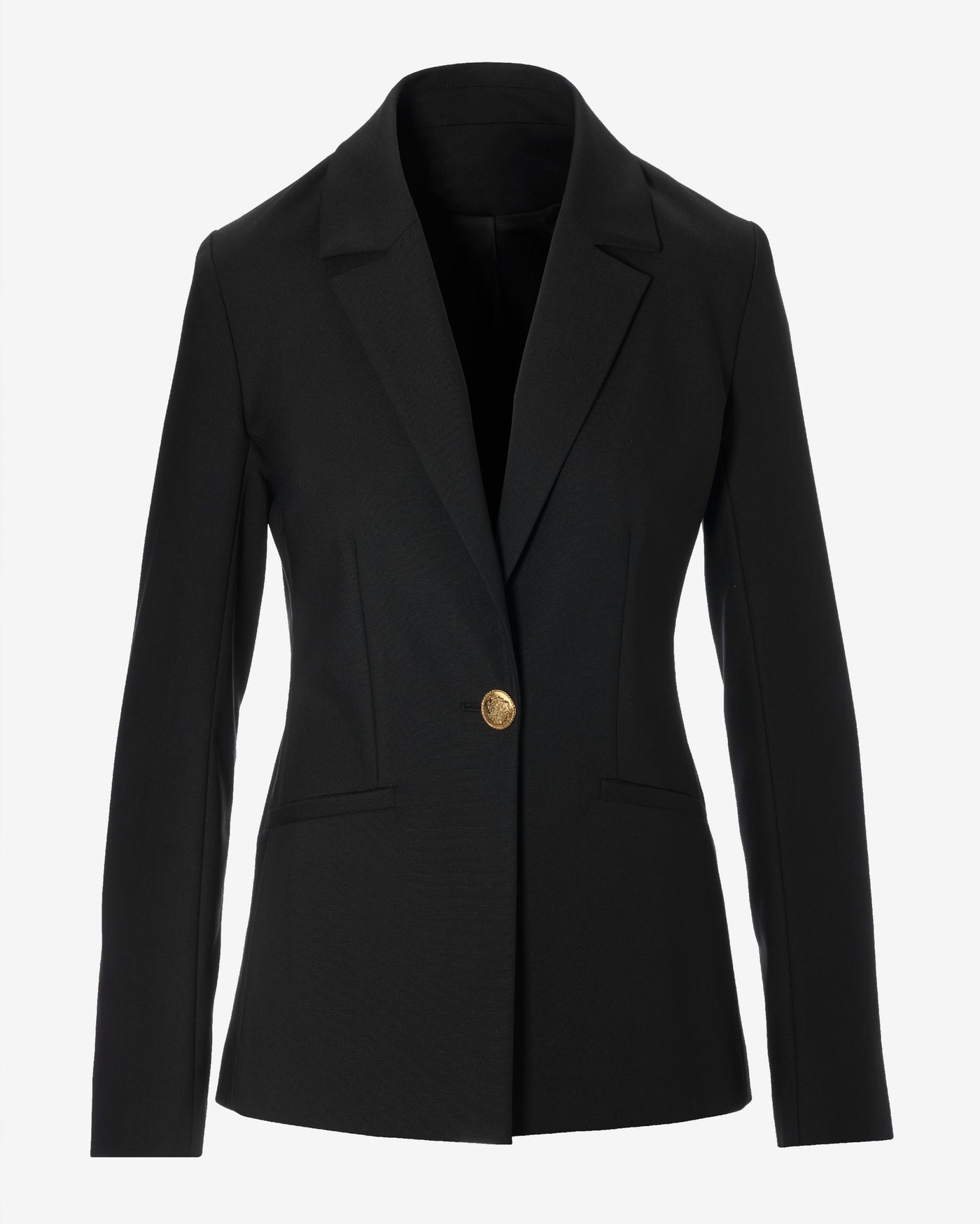 Modern Single Button Blazer Black