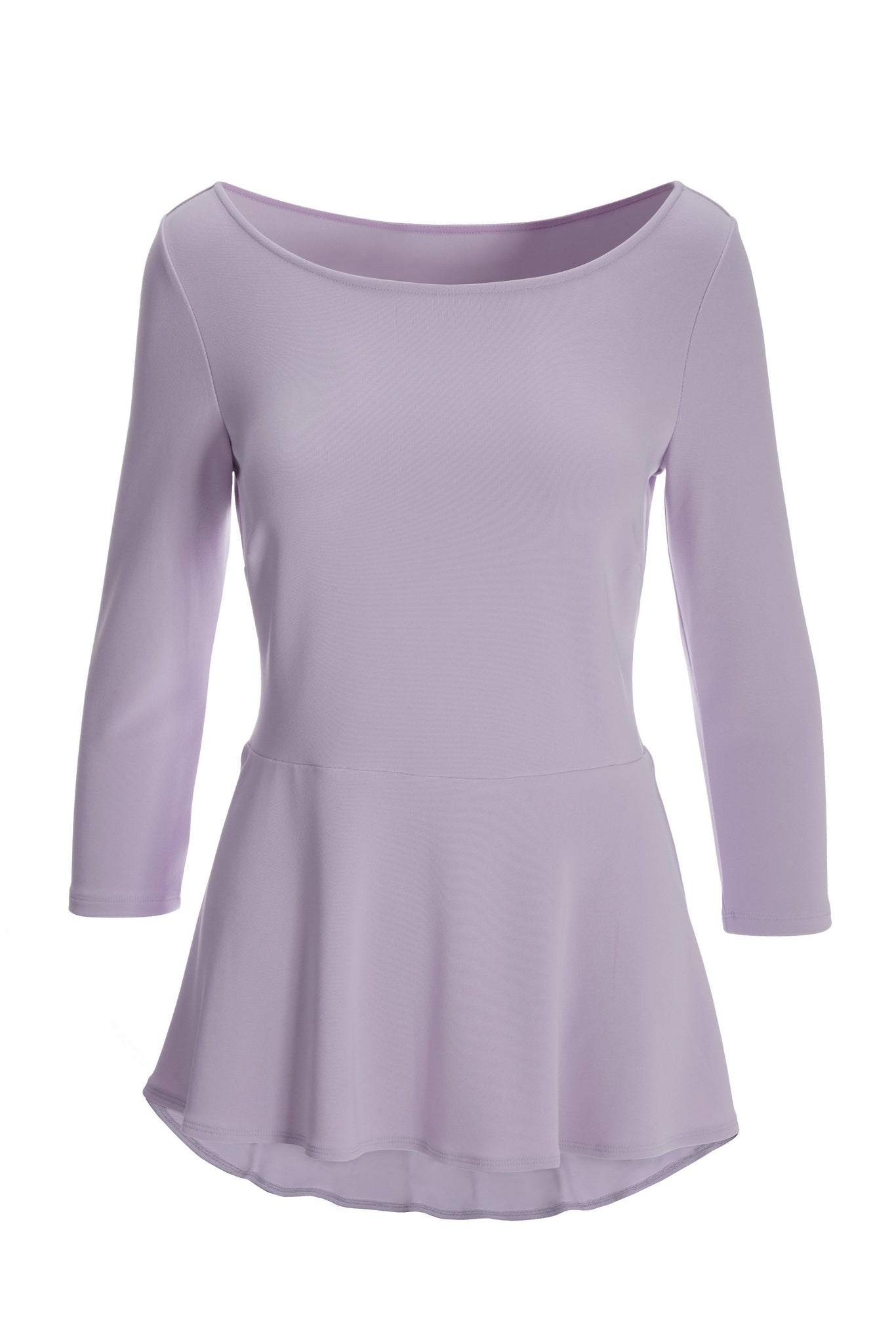 Beyond Travel Ballet Neck High-Low Top Pastel Lilac