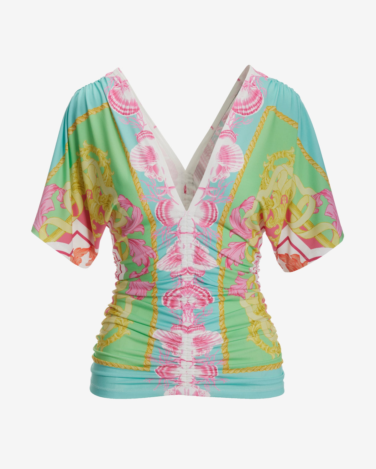 So Chic Sea Life Status Ruched Top Multi