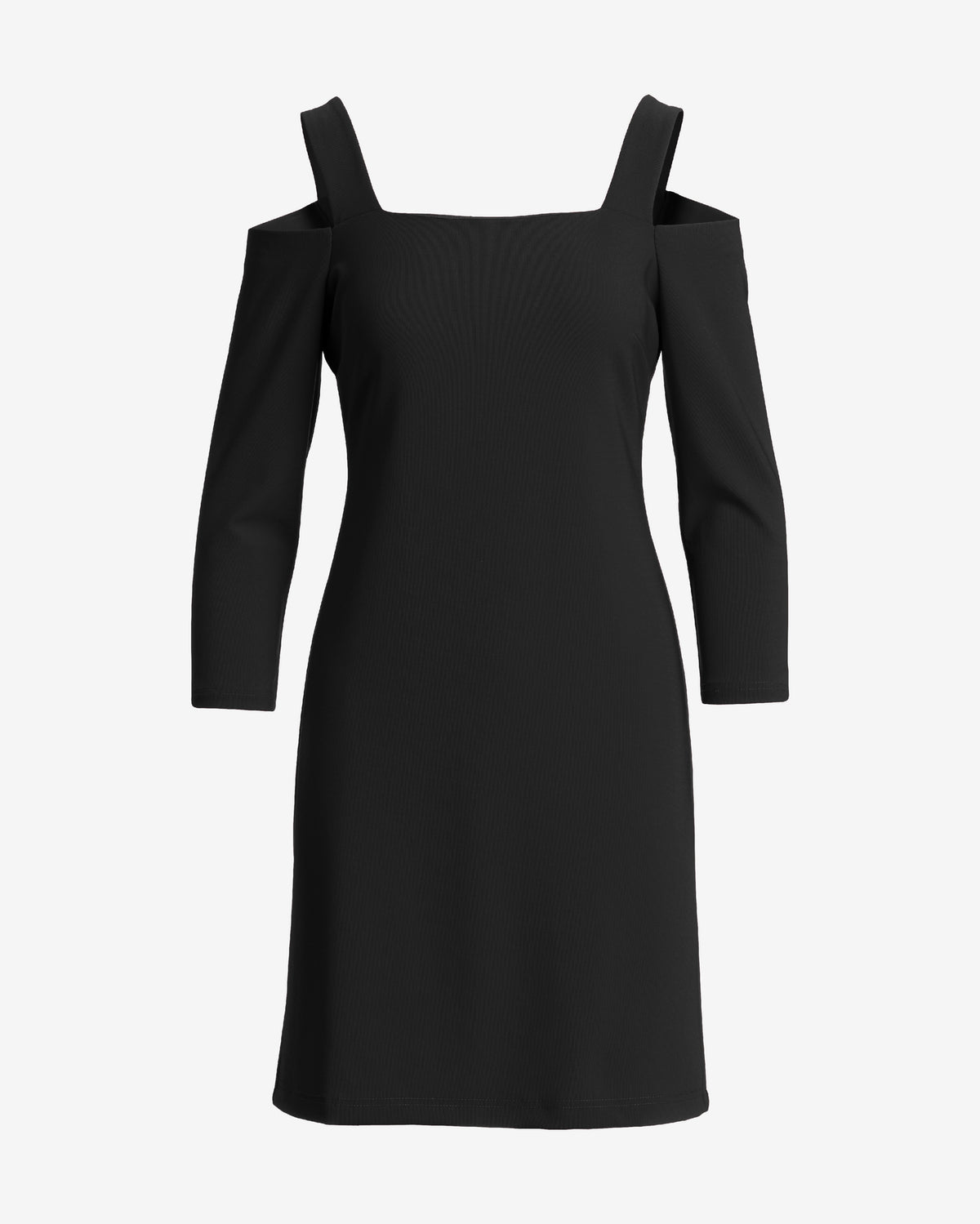 Beyond Travel Cold Shoulder Three Quarter Sleeve Dress Jet Black