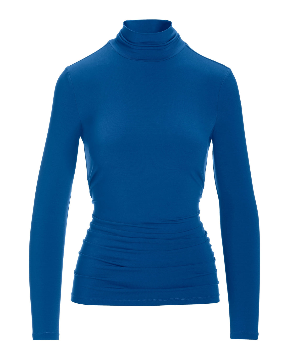 So Chic Ruched Turtleneck Top Classic Blue