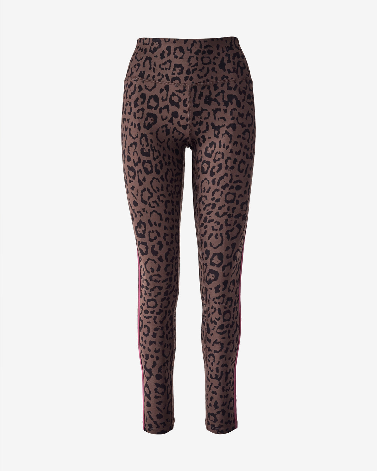 High Waisted Printed Track Stripe Sport Legging On The Run Cheetah