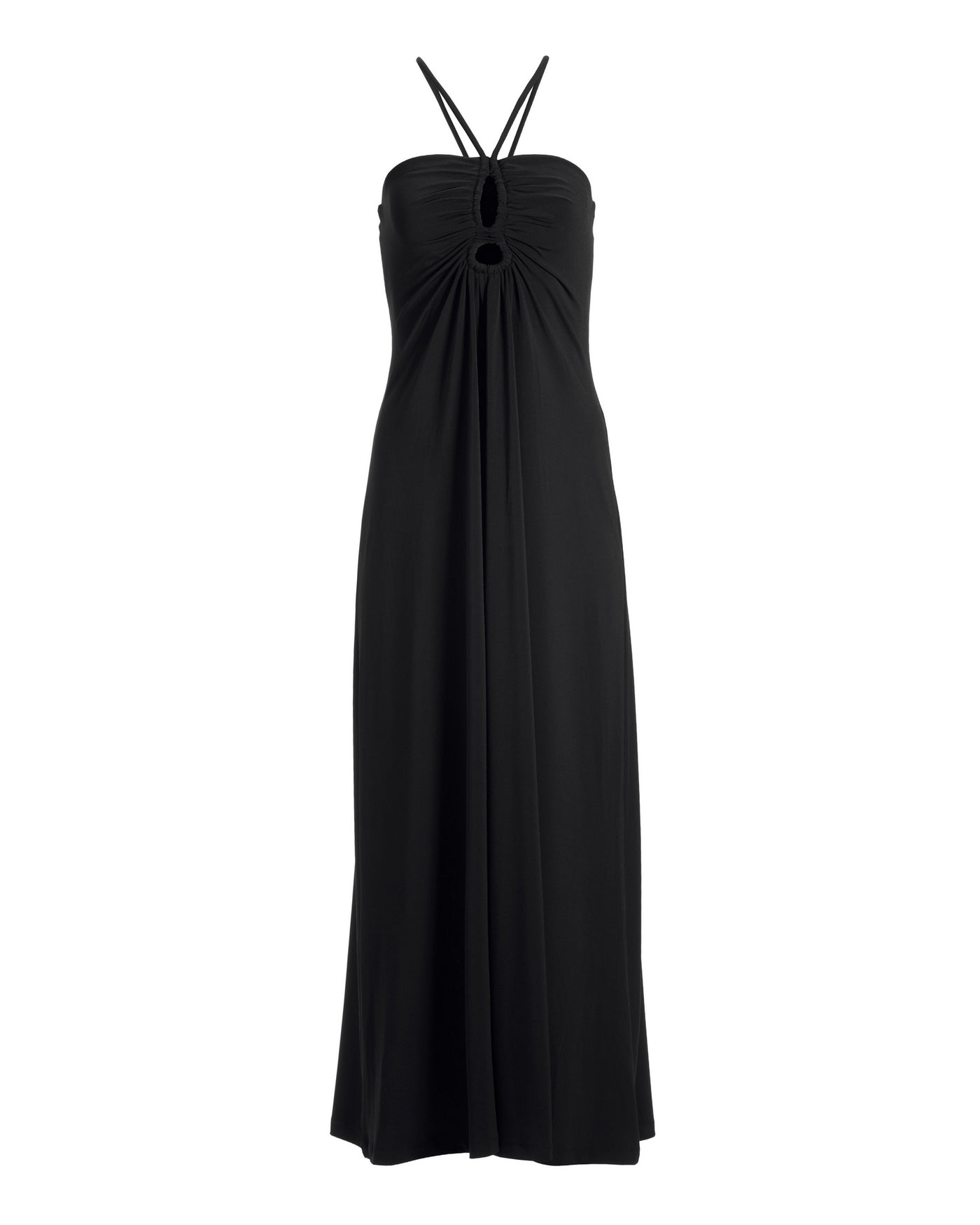 Keyhole Halter Maxi Dress Black