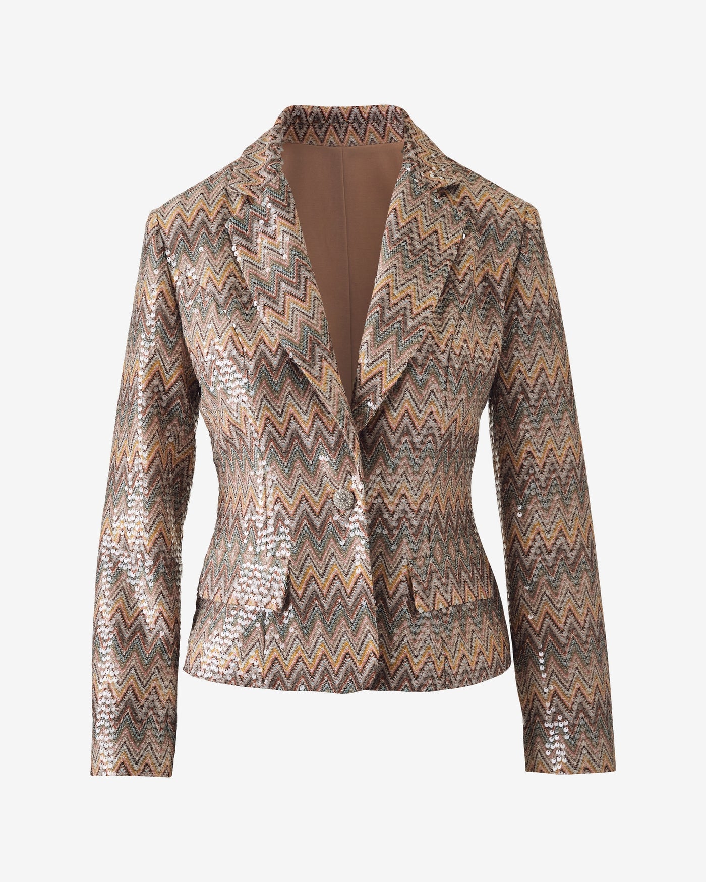 Chevron Knit Button Front Jacket Multi