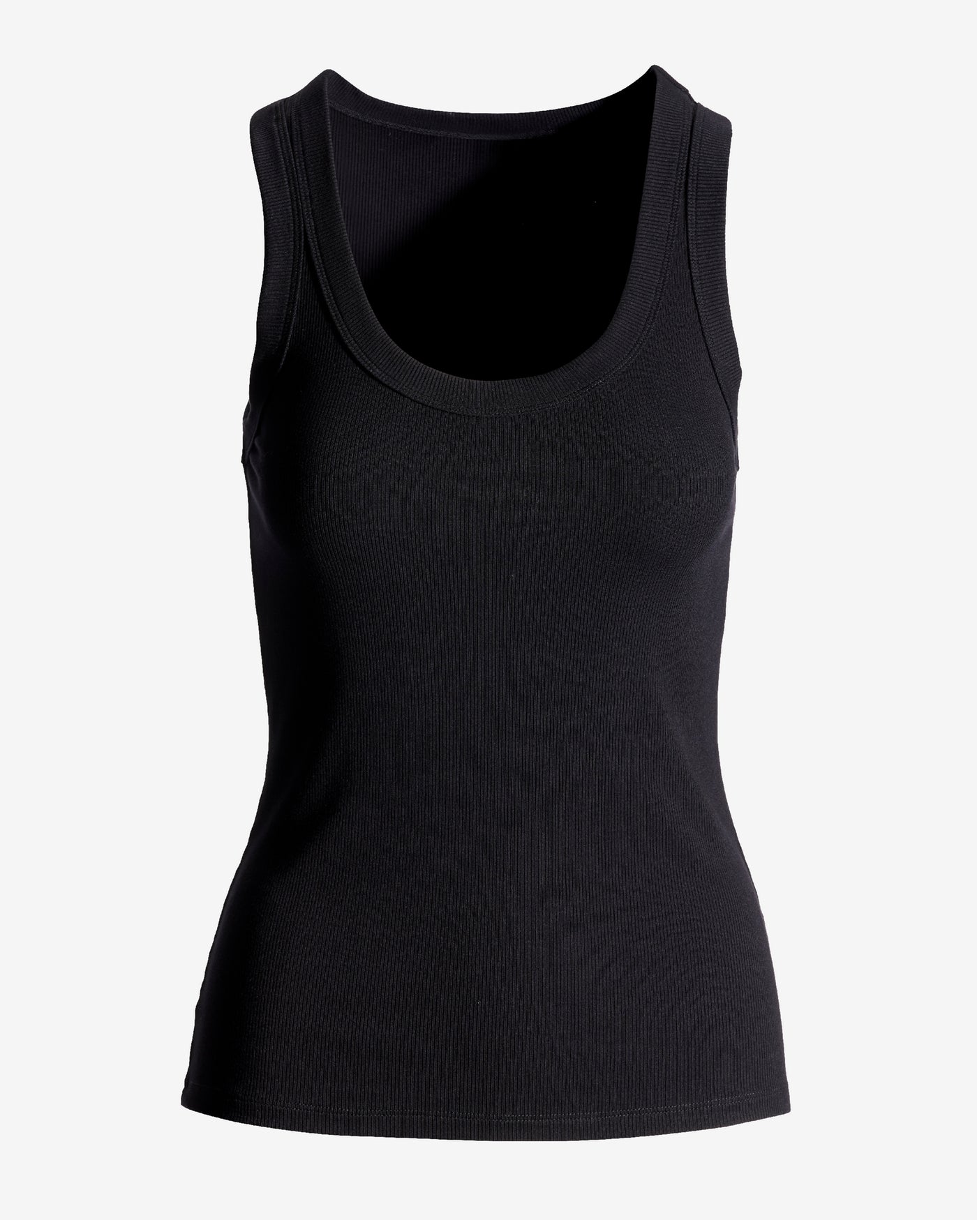 So Essential Scoop Neck Ribbed Top Black
