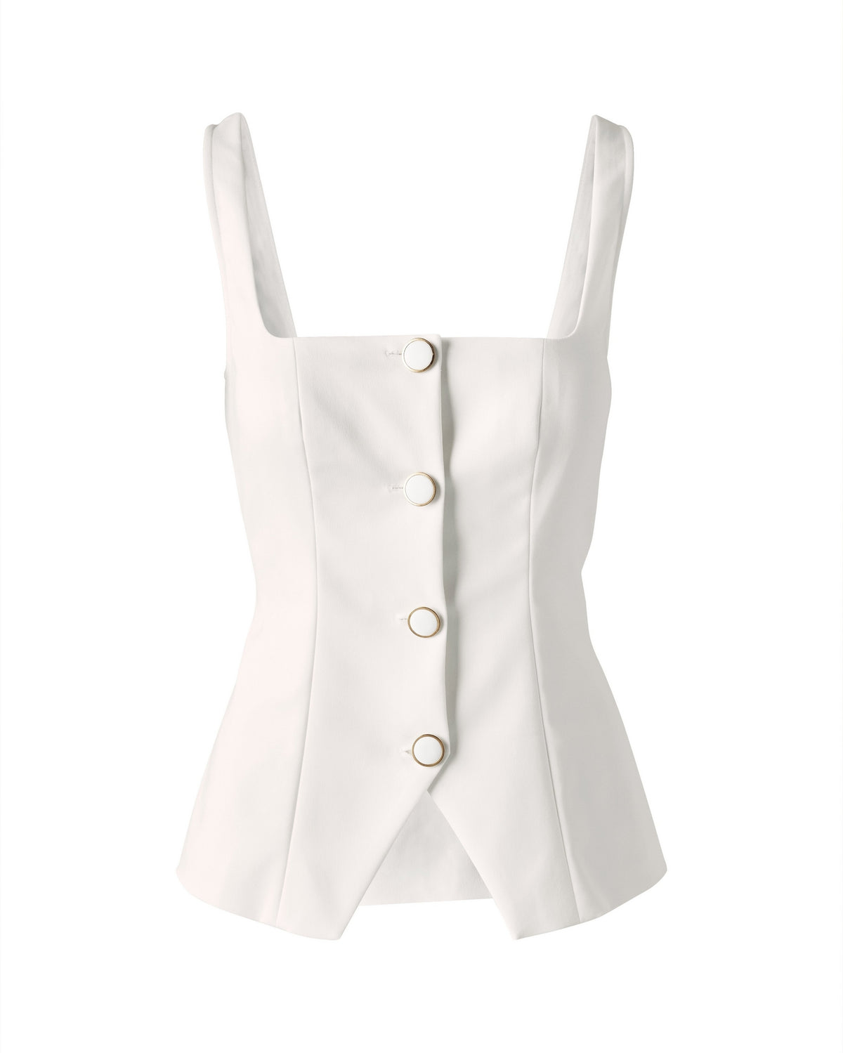 Modern Cut Away Vest Off White