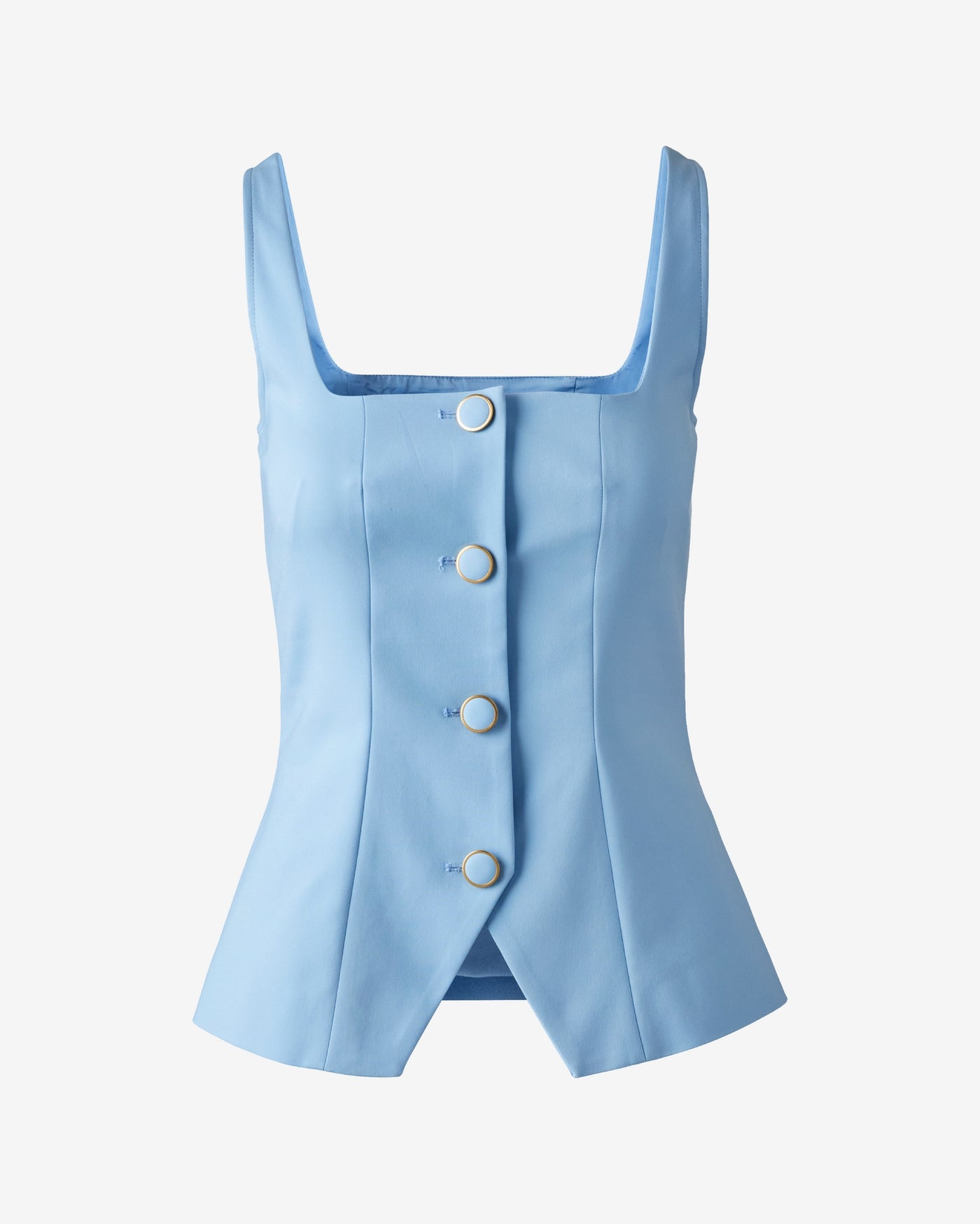 Modern Cut Away Vest Blue Bell