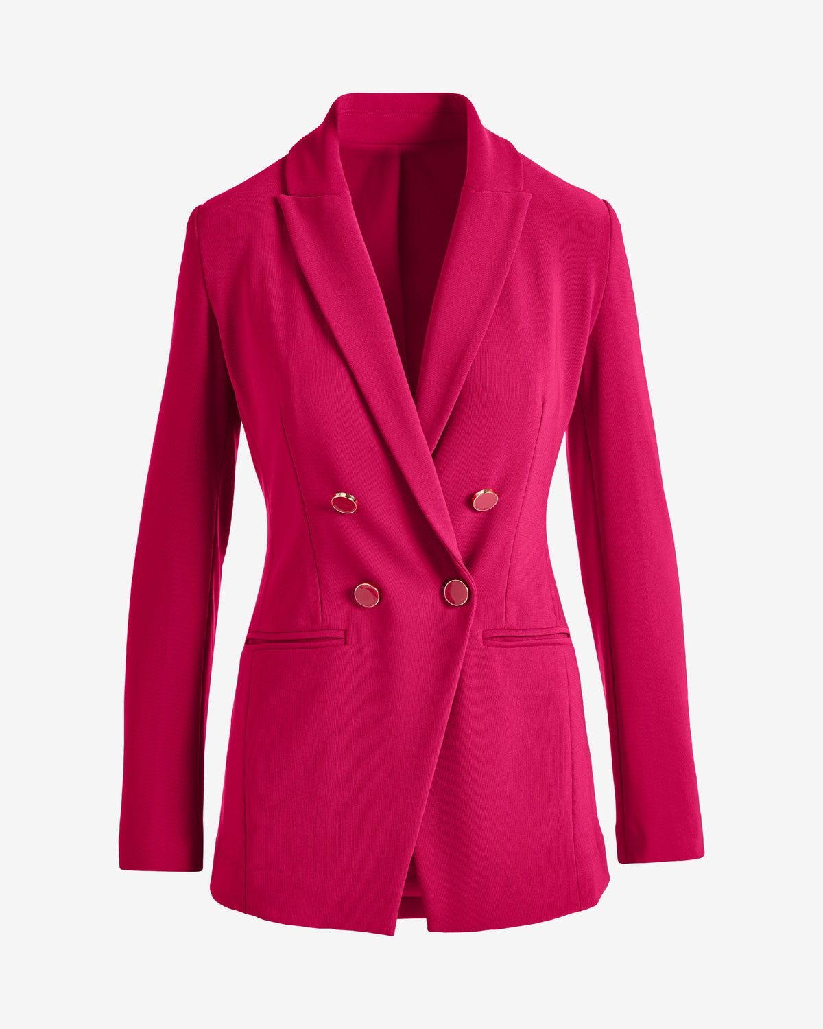Beyond Travel Double Breasted Boyfriend Blazer Cerise