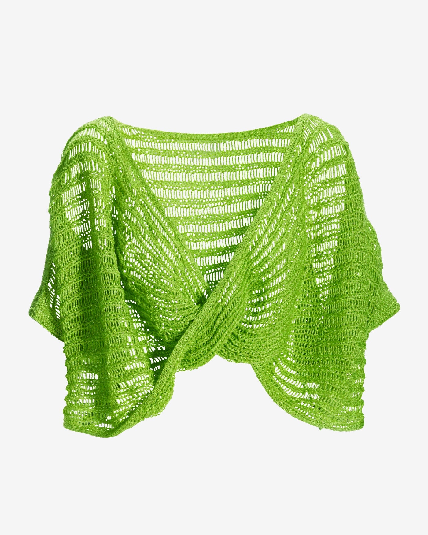 Metallic Twist Sweater Poncho Green Glow