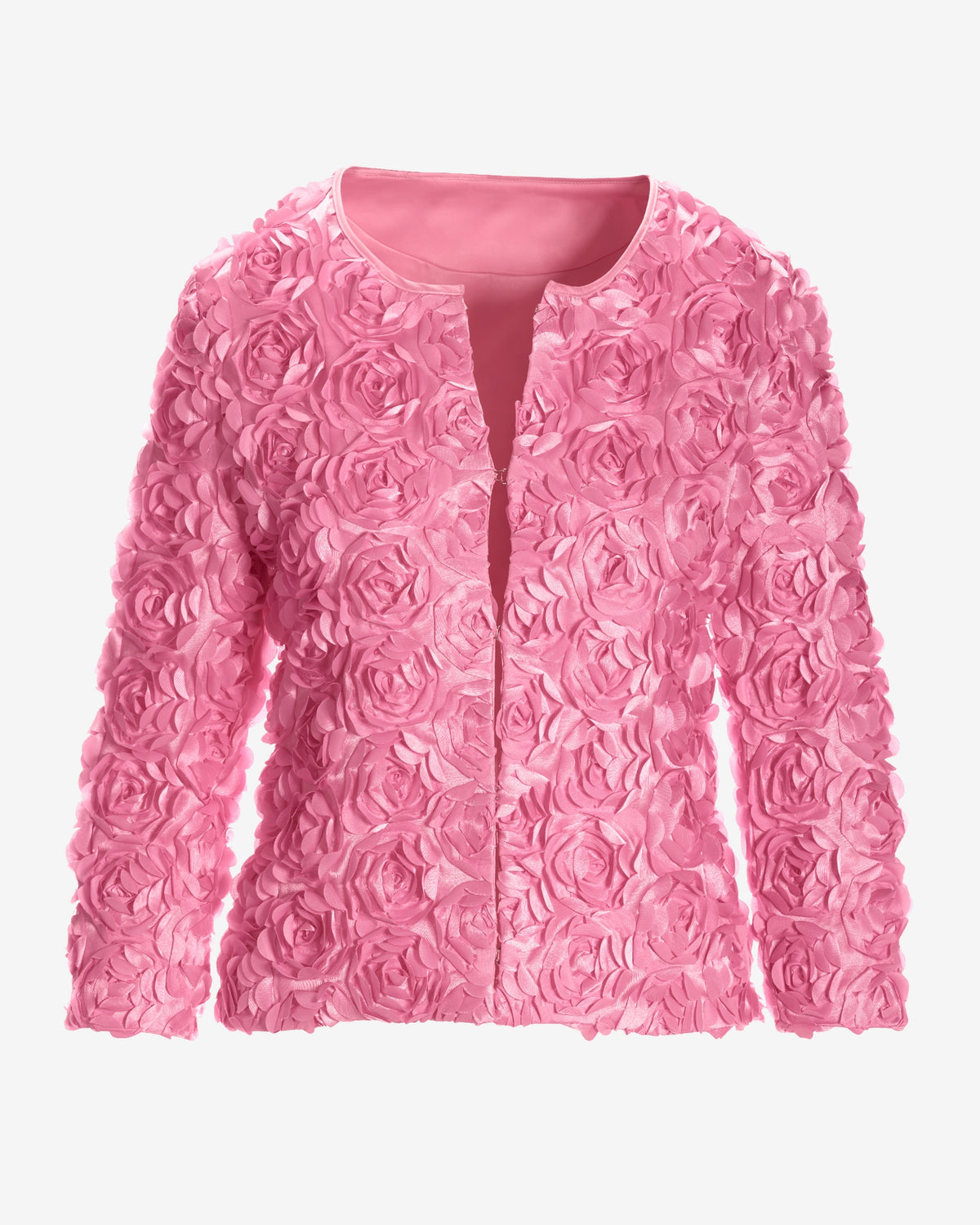 Rosette three quarter sleeve Jacket Begonia Pink