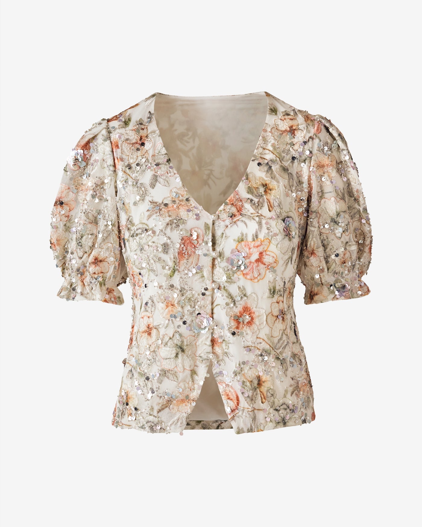 Floral Embellished Knit Top Multi