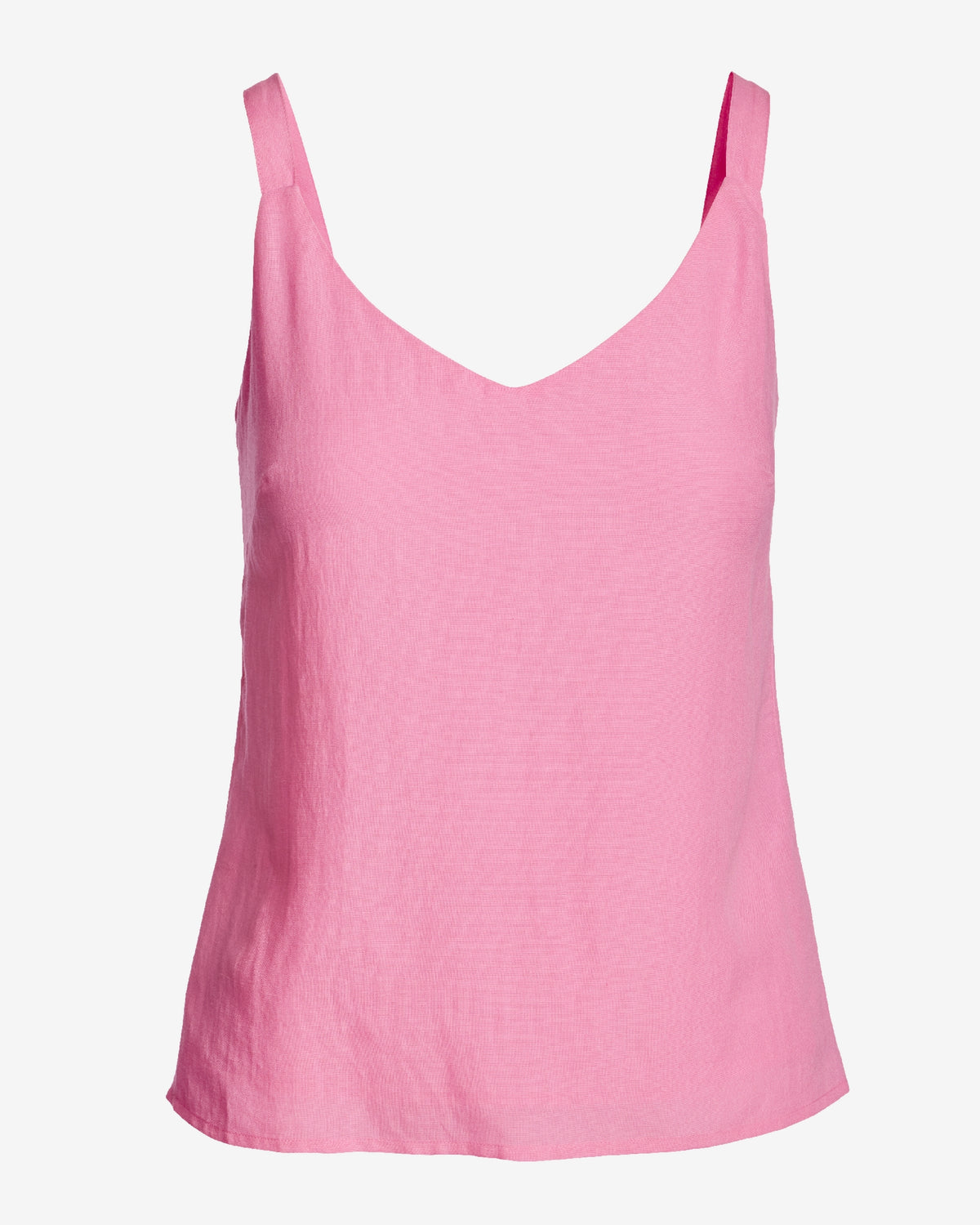 V Neck Linen Tank Top Sachet Pink
