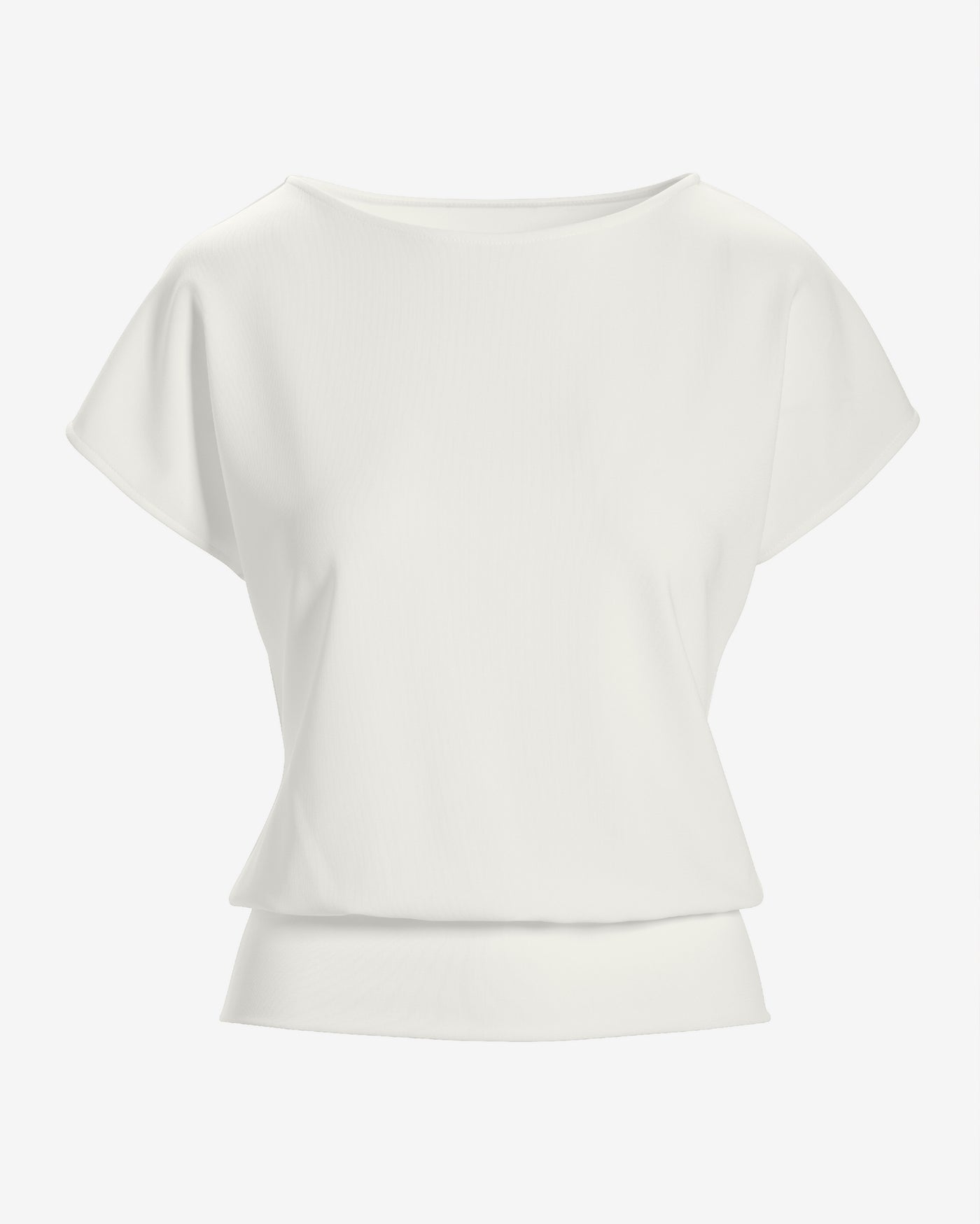 Beyond Travel Short Sleeve Blouson Top Ivory Coast