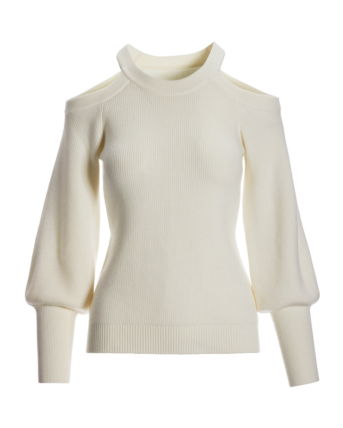 Cold Shoulder Wide Cuff Sweater Off White