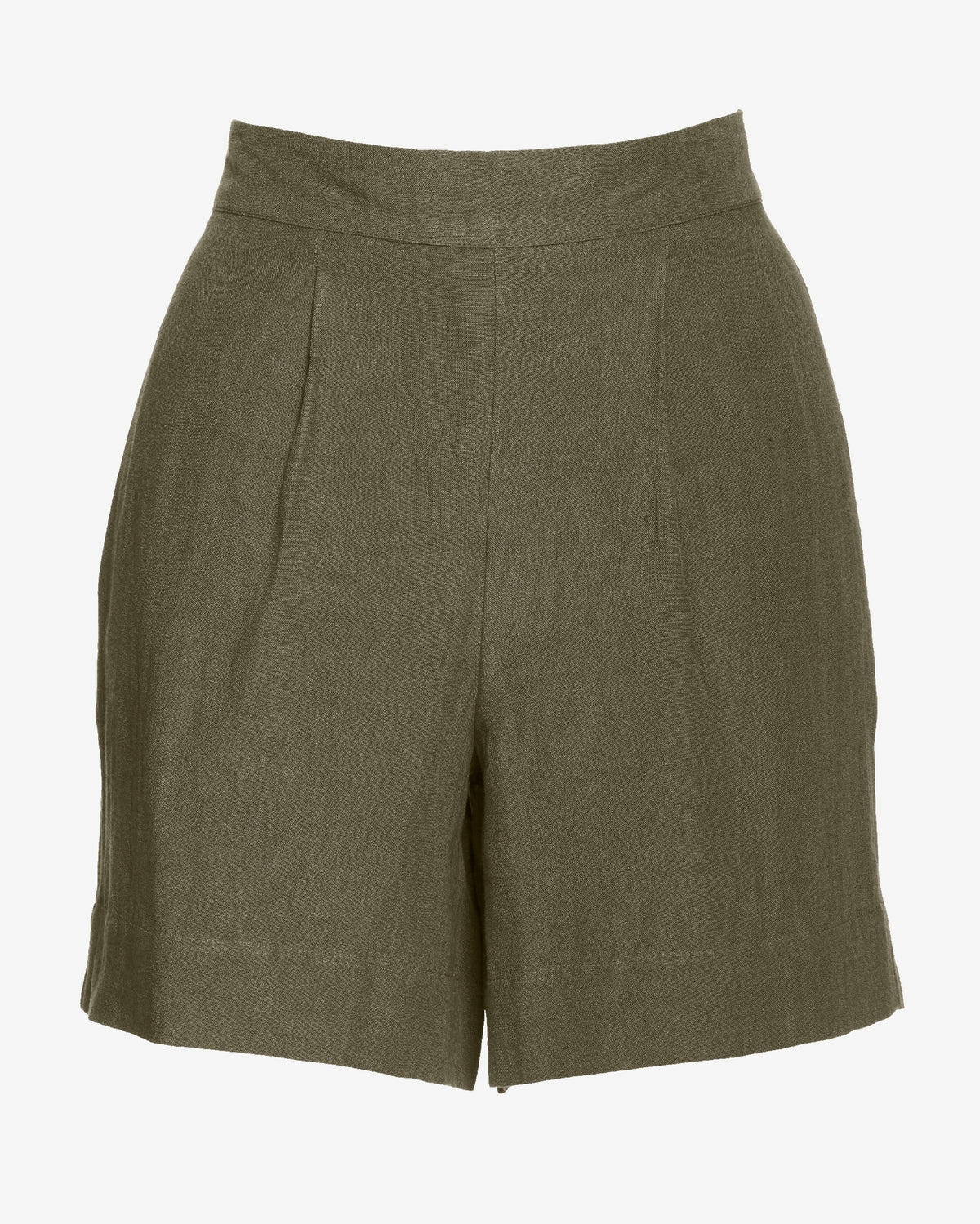 Effortless Pull-On Linen Short Olive Night