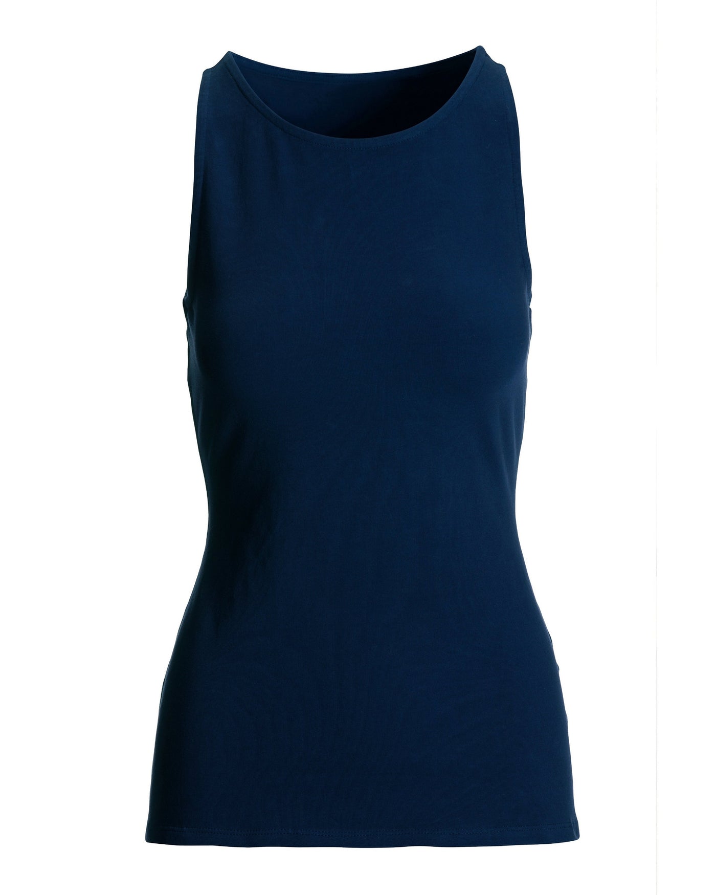 So Sexy High Neck Tank Knit Top Navy