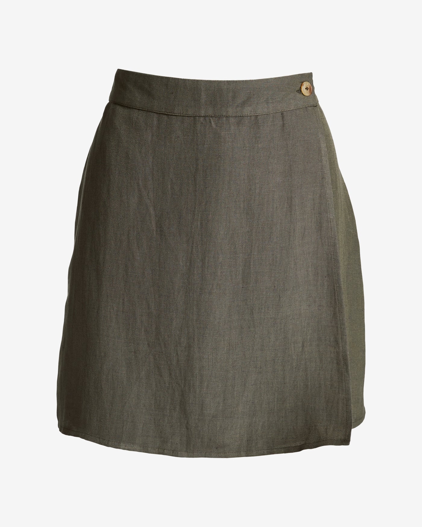 Flirty Linen Wrap Skort Olive Night