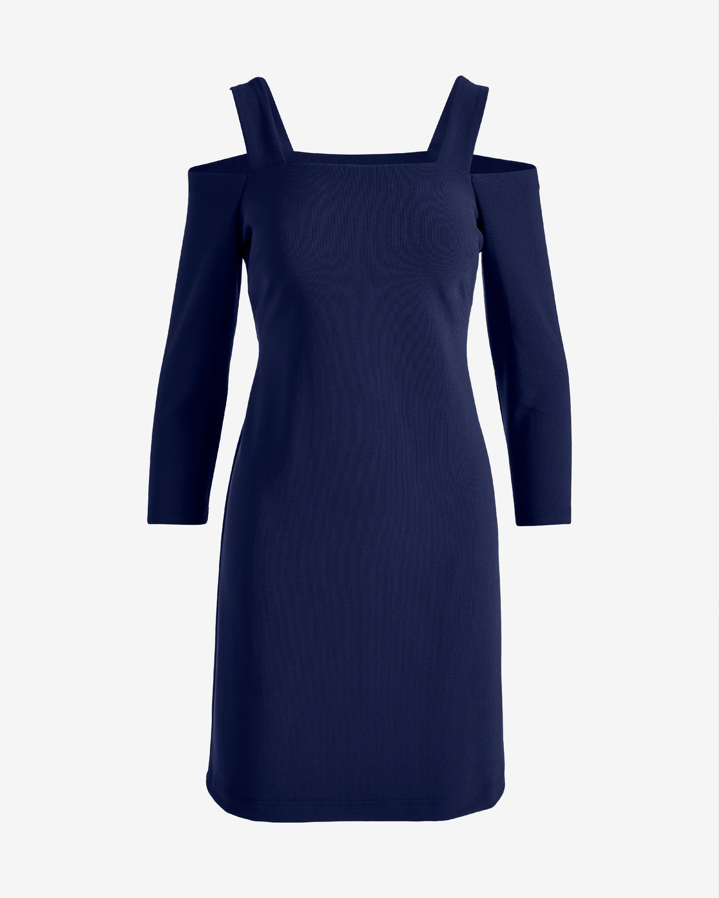 Beyond Travel Cold Shoulder Three Quarter Sleeve Dress Maritime Navy