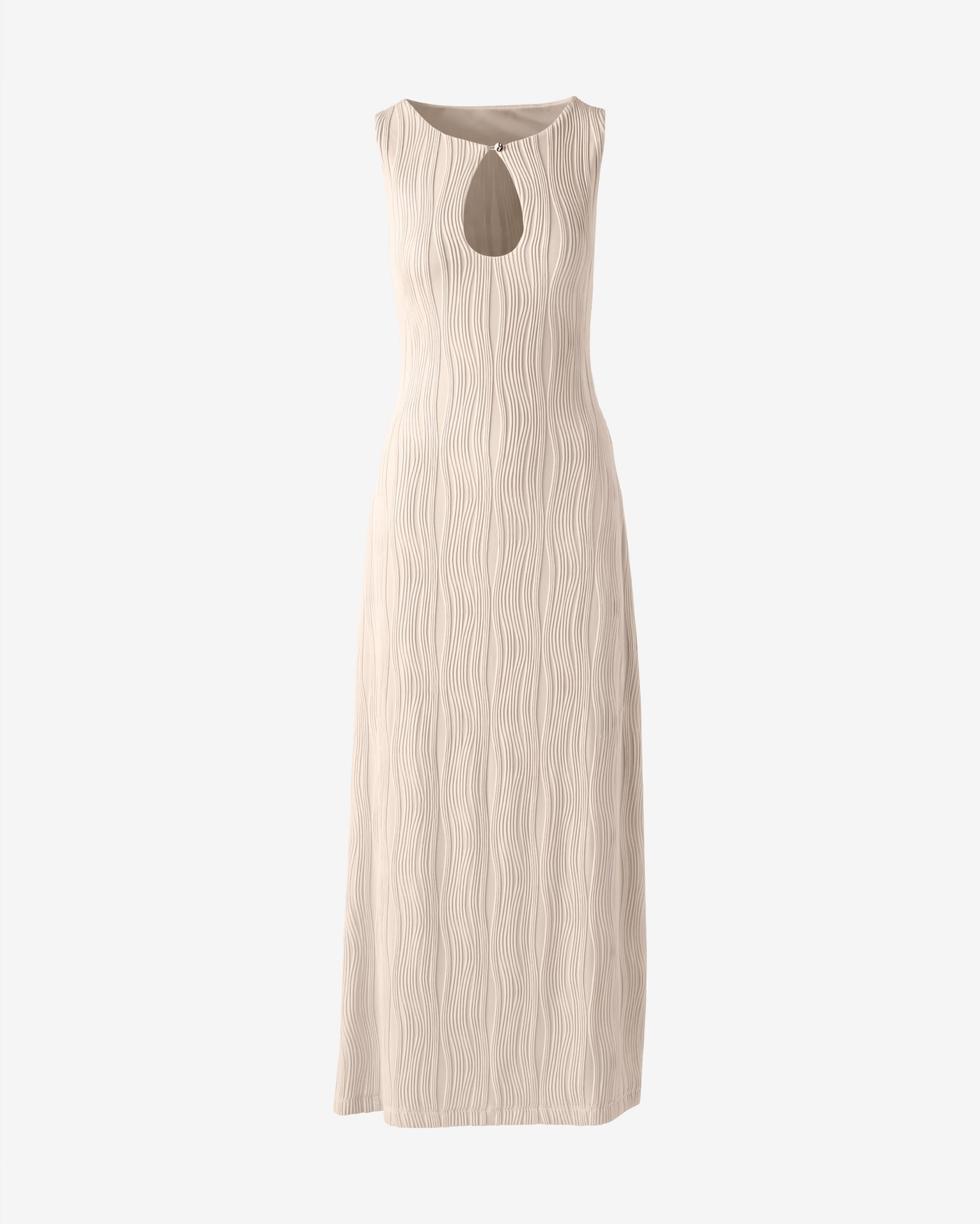 Textured Knit Novelty Keyhole Maxi Dress White Swan