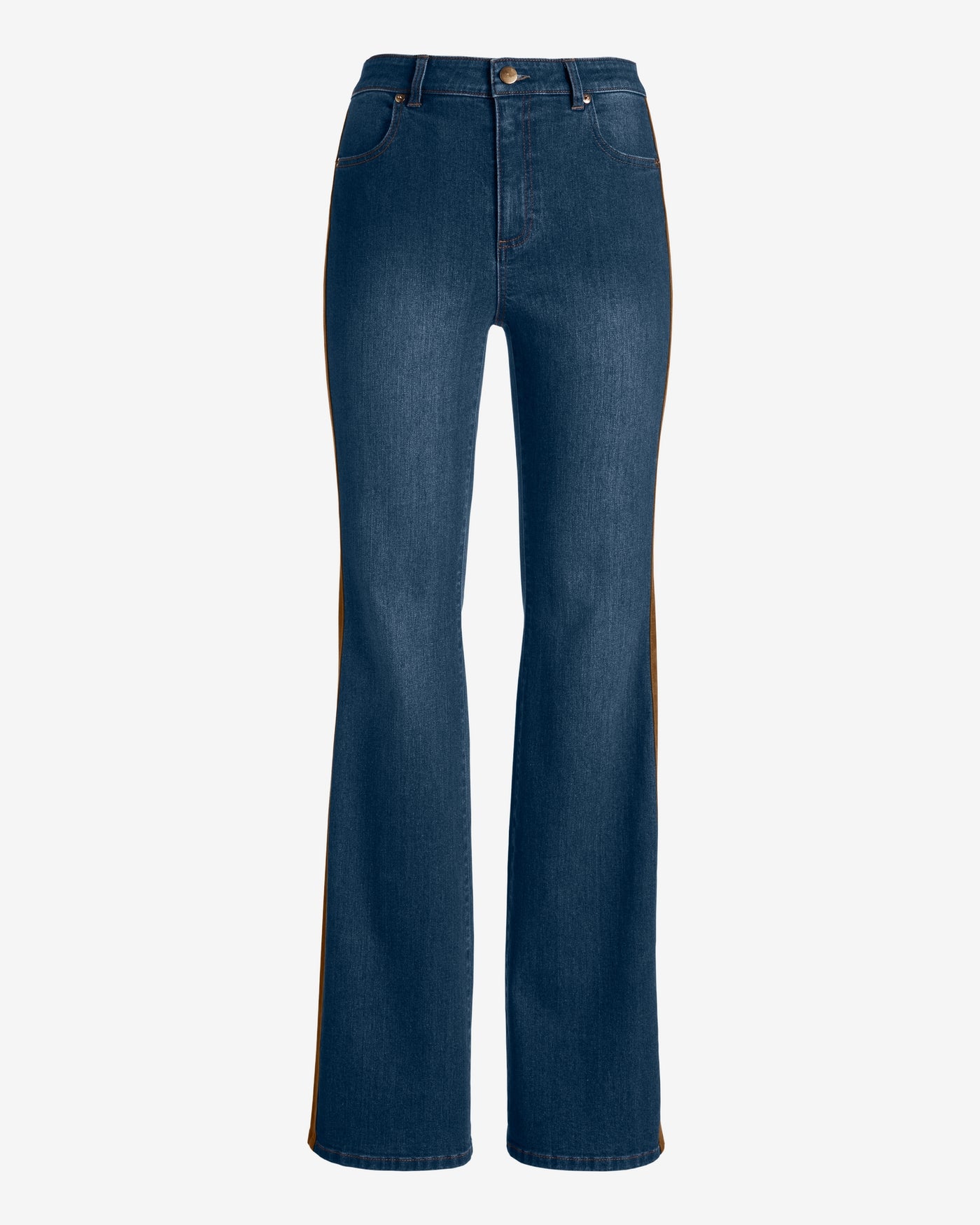 Suede Stripe Bootcut Jean Dark Wash