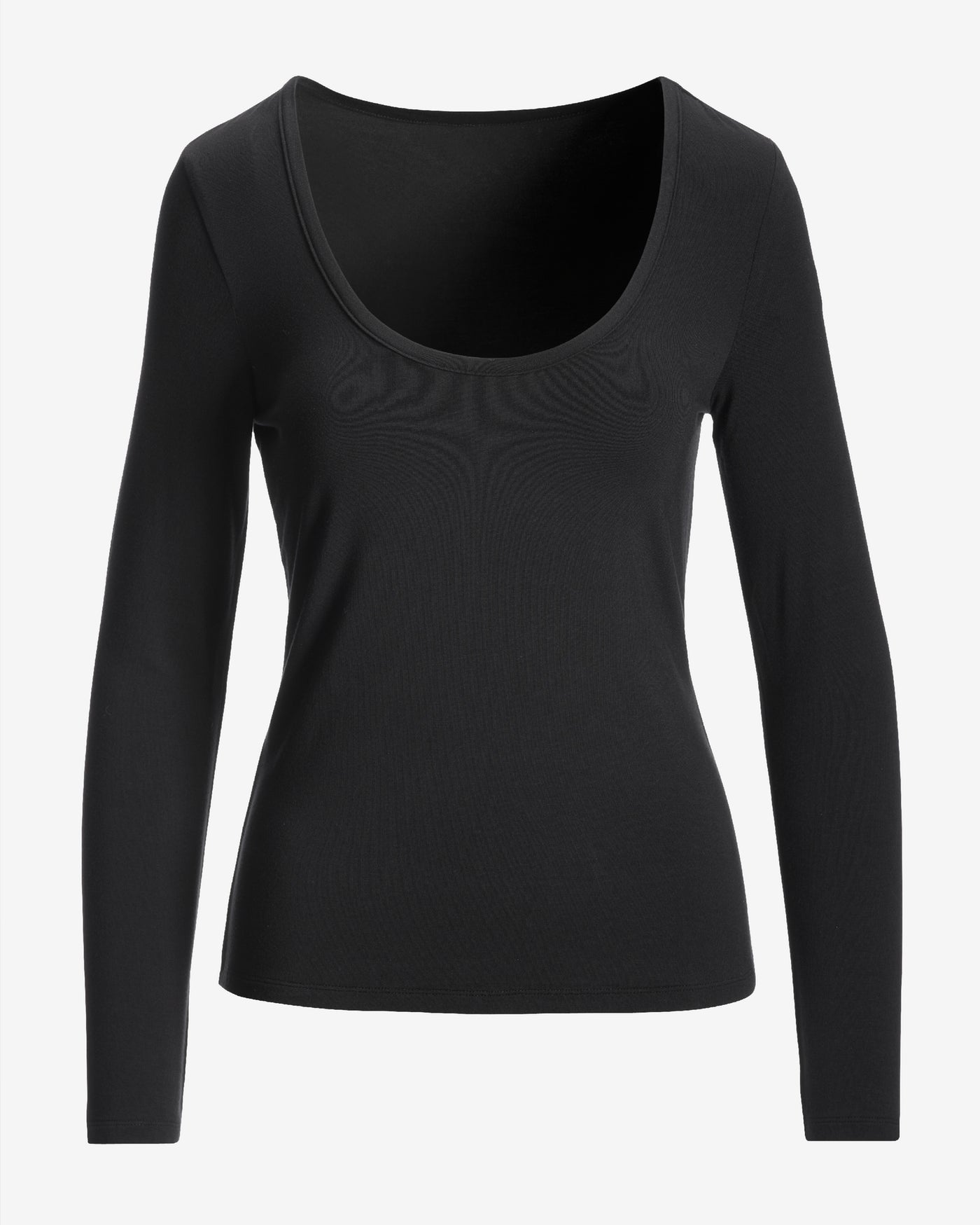So Effortless Long Sleeve Scoop Neck Knit Top Proper Black