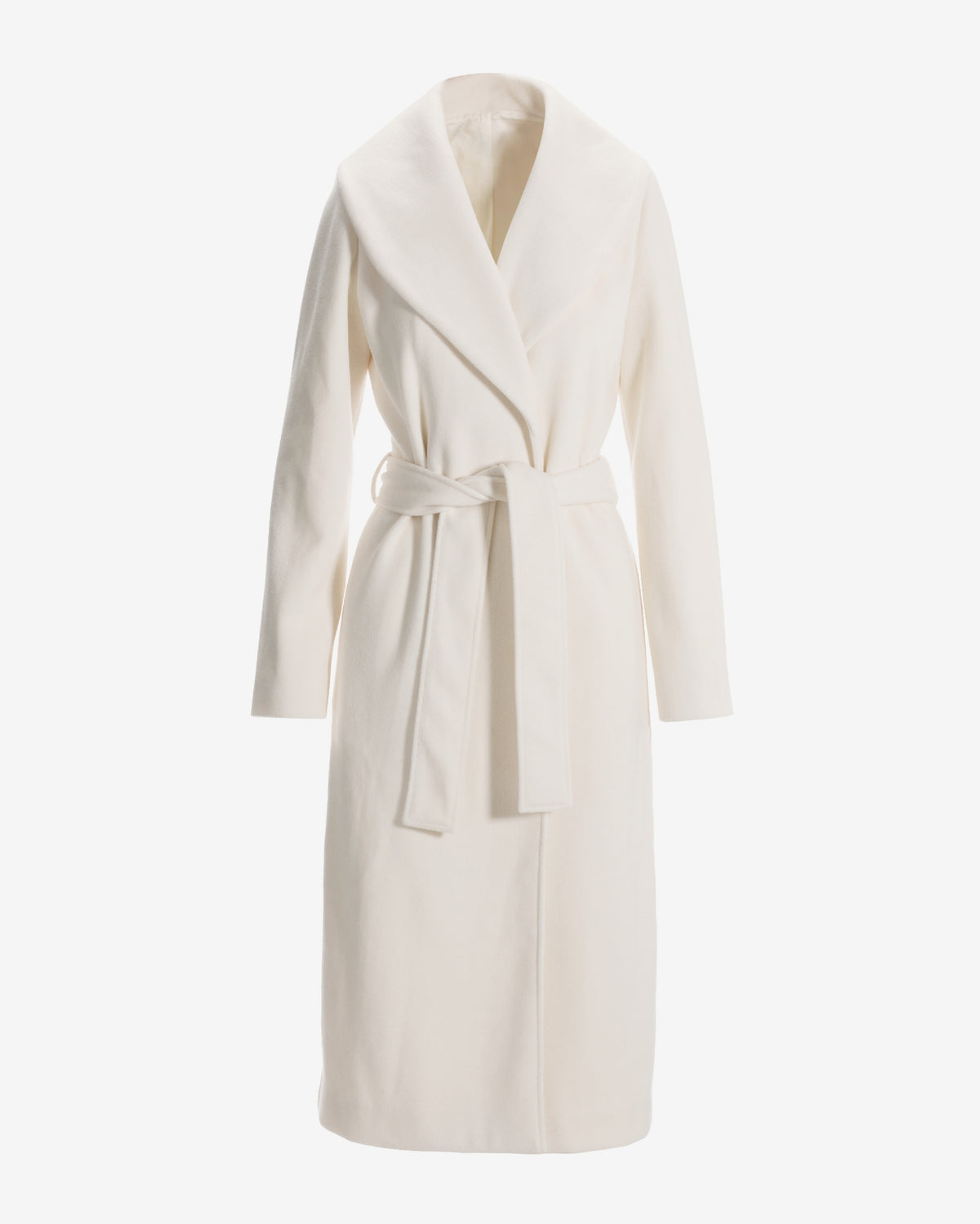 Shawl Collar Tie Waist Coat Off White