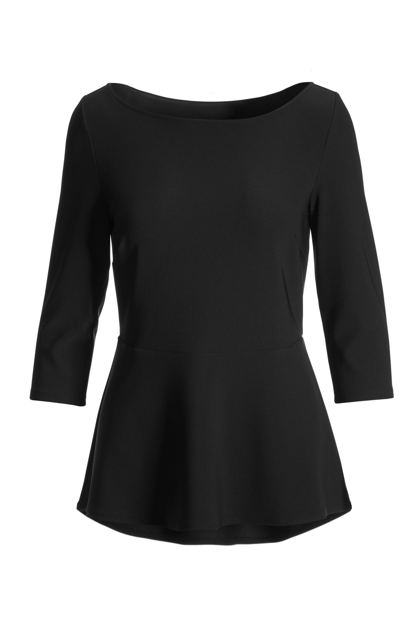 Beyond Travel Ballet Neck High-Low Top Jet Black