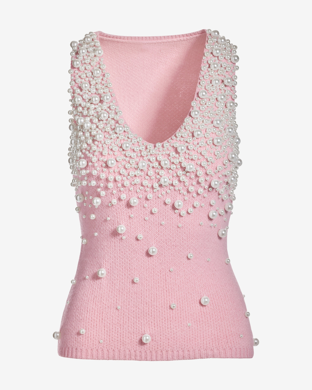 Pearl Embellished Sweater Tank Soft Pink