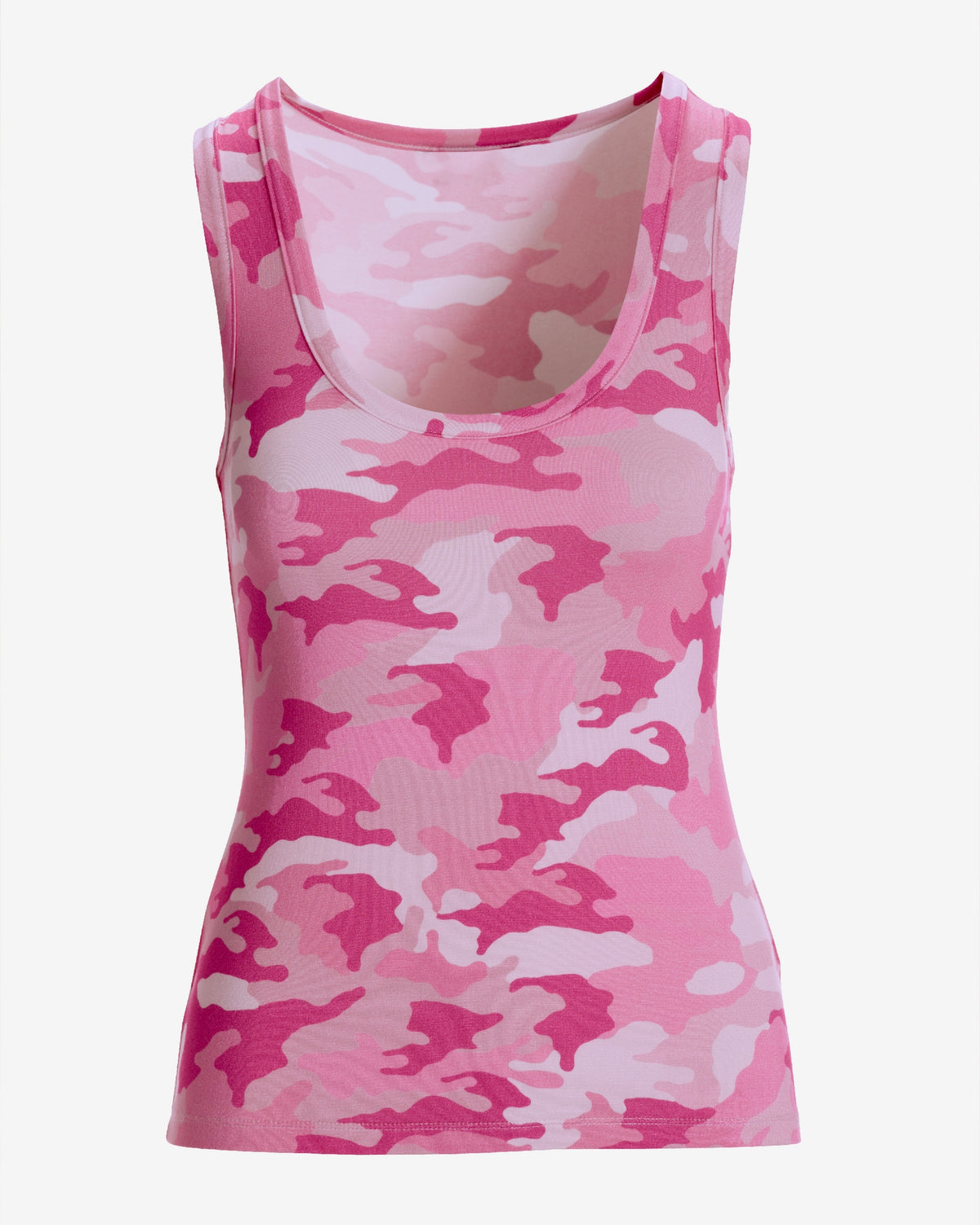 So Effortless La Rose Camo Scoop Neck Tank Top Pink