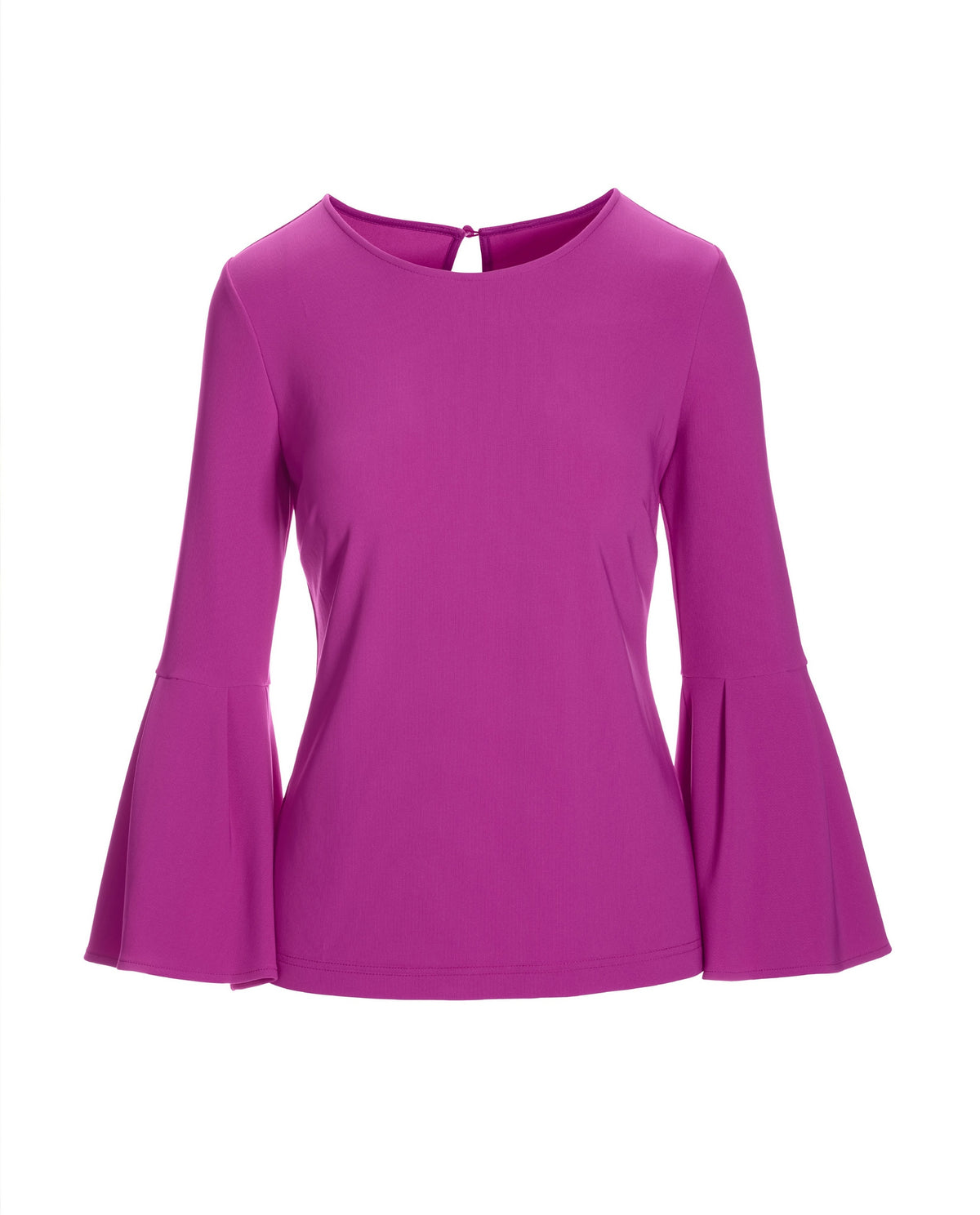 Beyond Travel Crew Neck Bell Sleeve Top Vivid Viola